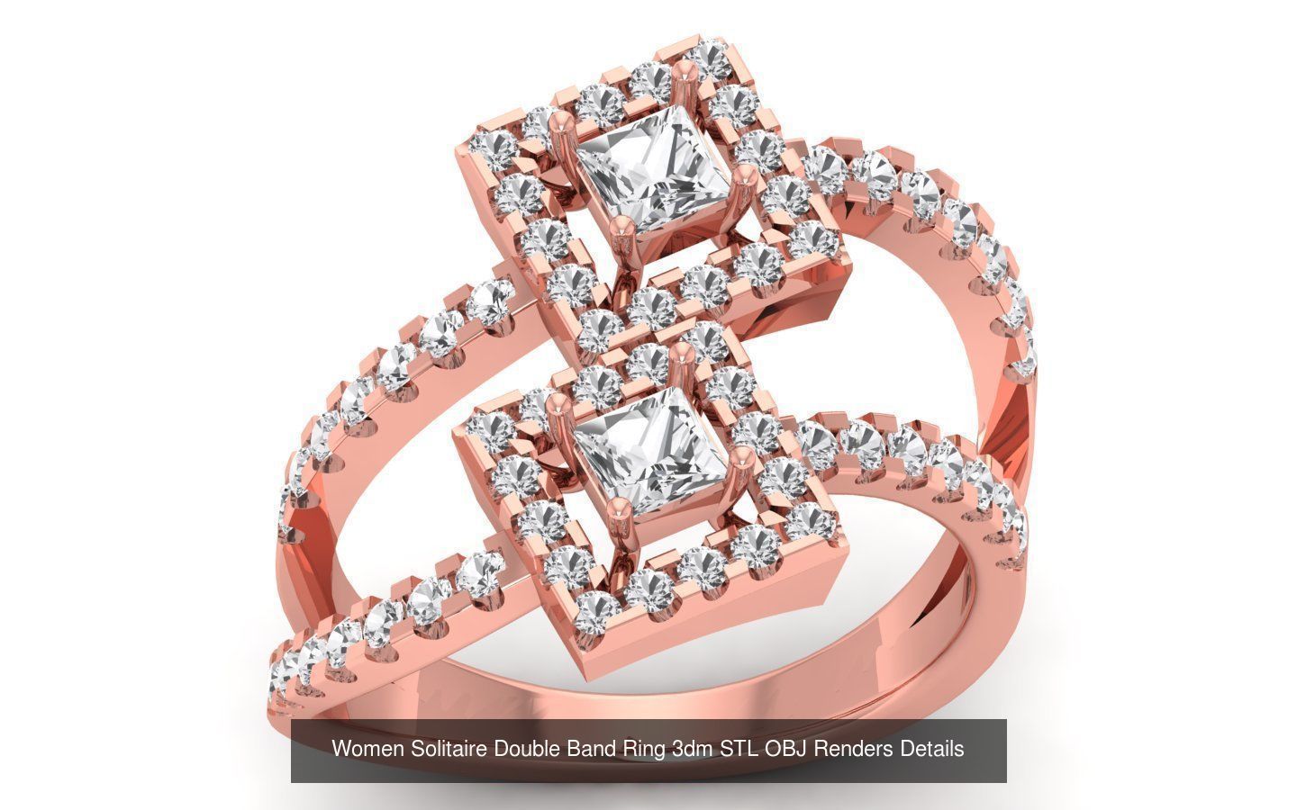 82 Solitaire Engagement Wedding Double Band Rings Collection _19
