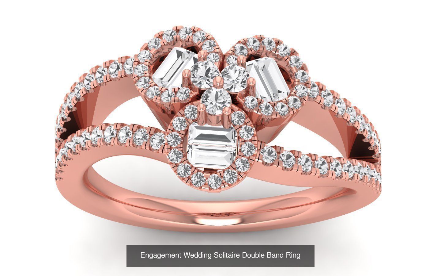 82 Solitaire Engagement Wedding Double Band Rings Collection _58