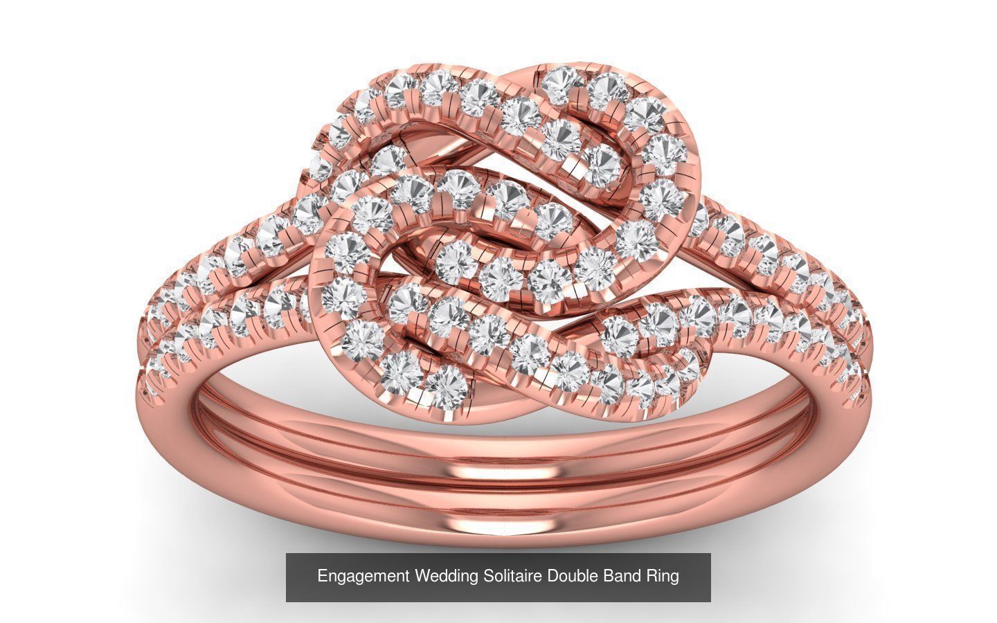 82 Solitaire Engagement Wedding Double Band Rings Collection _70