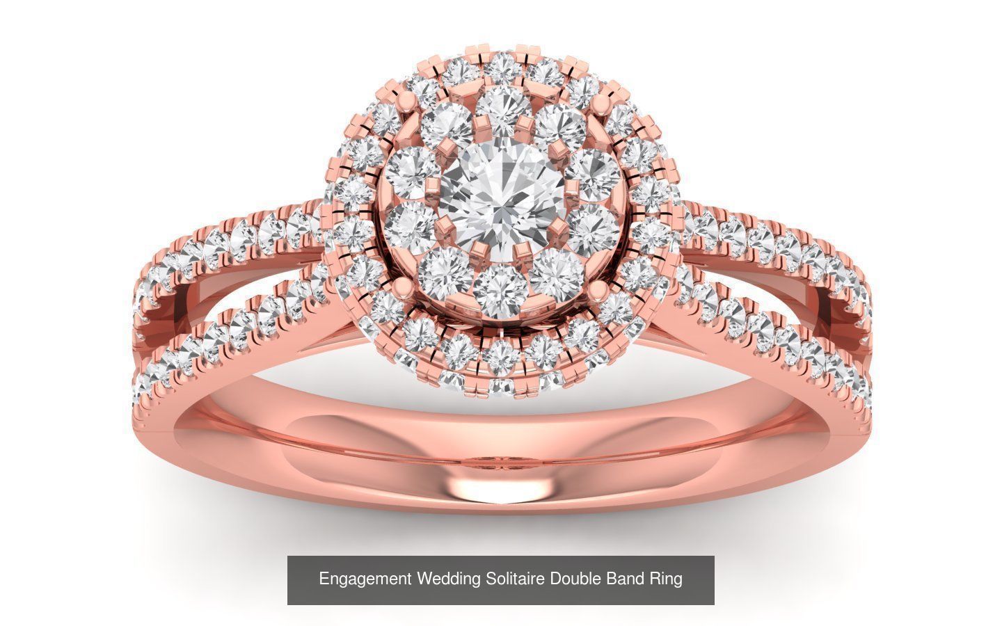 82 Solitaire Engagement Wedding Double Band Rings Collection _66