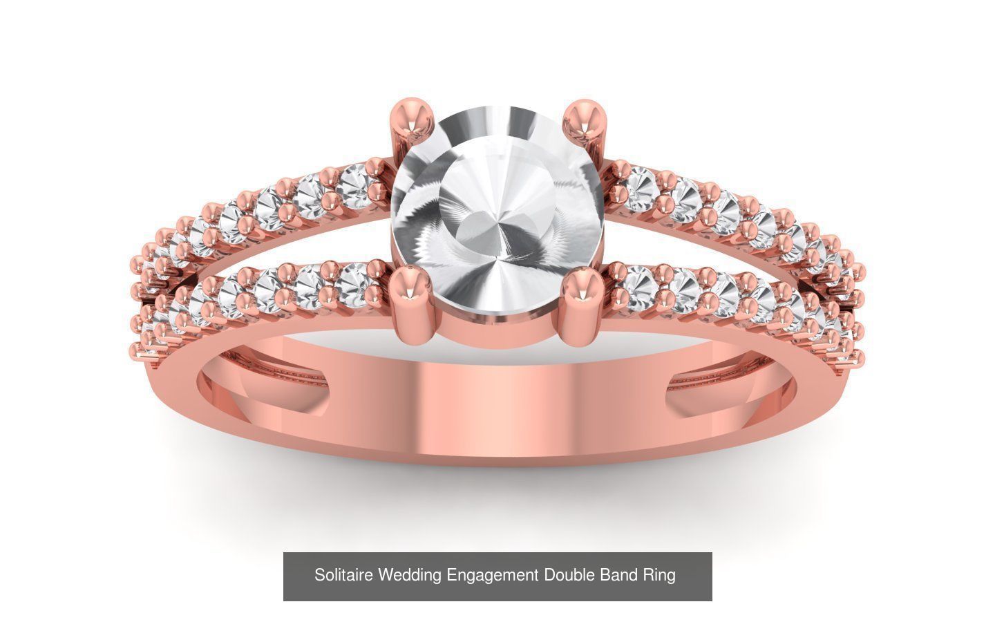 82 Solitaire Engagement Wedding Double Band Rings Collection _47