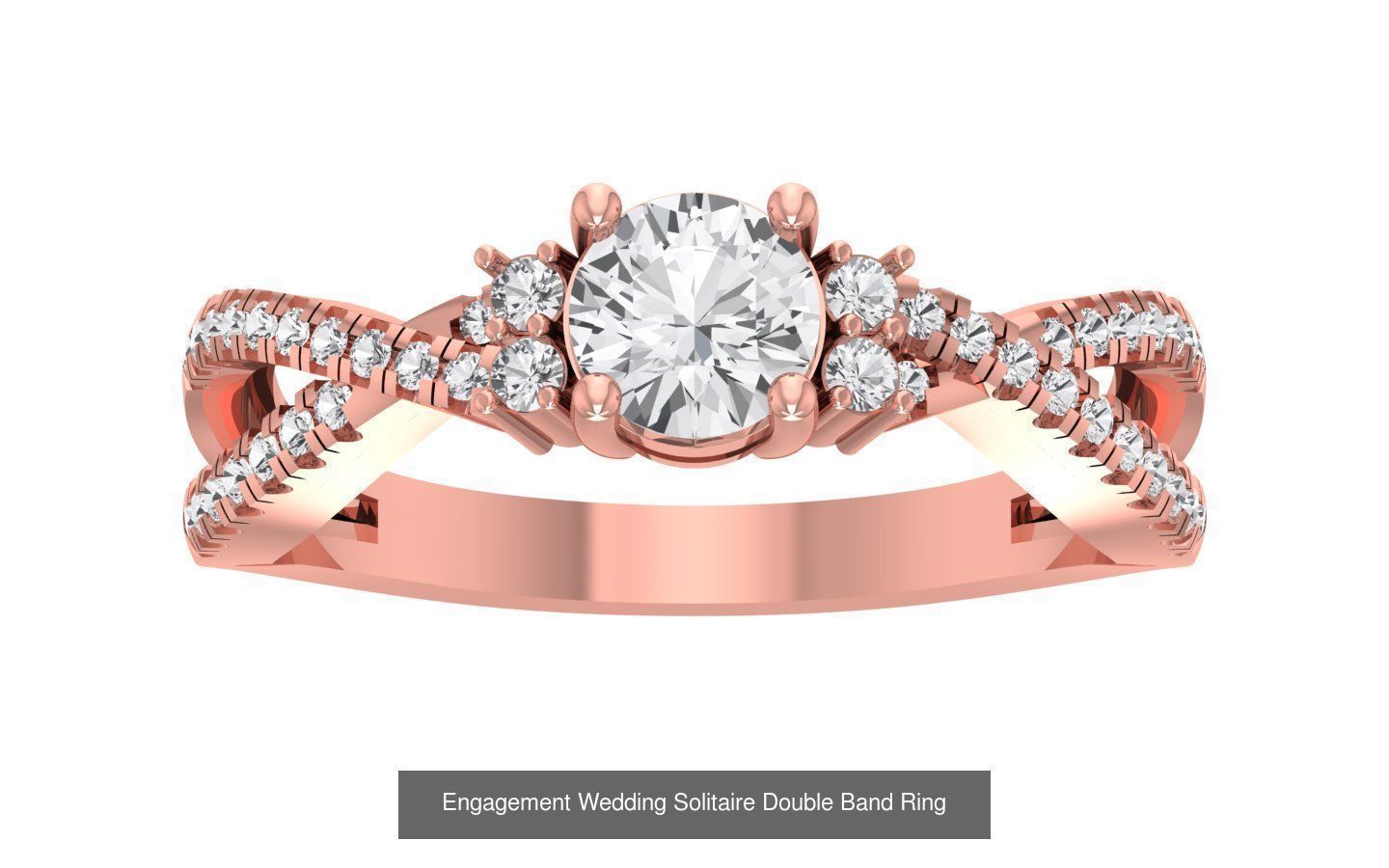 82 Solitaire Engagement Wedding Double Band Rings Collection _52