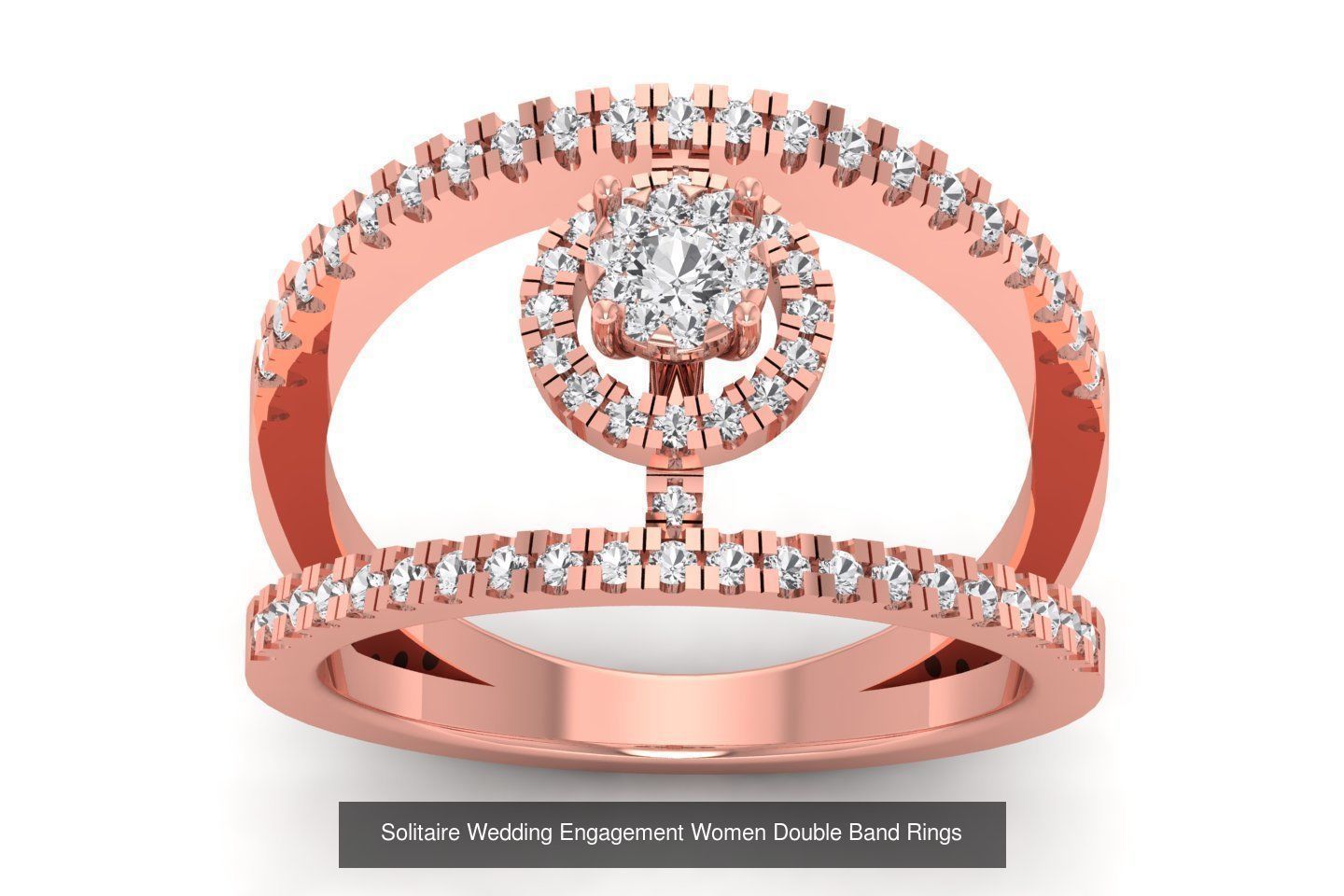 82 Solitaire Engagement Wedding Double Band Rings Collection _29