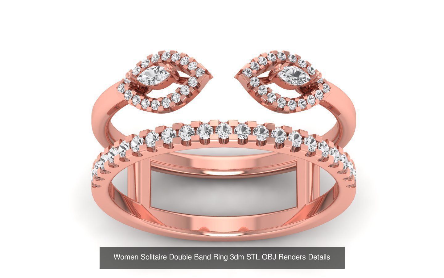82 Solitaire Engagement Wedding Double Band Rings Collection _23
