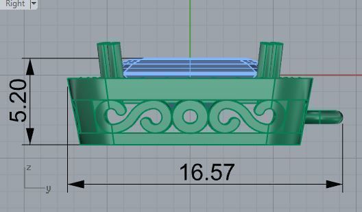Square diamond stone pendant 3183 3D print model 3D print model_6
