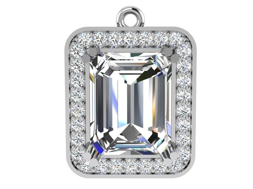 Square diamond stone pendant 3183 3D print model 3D print model_2