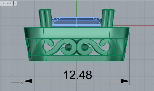 Square diamond stone pendant 3183 3D print model 3D print model_5