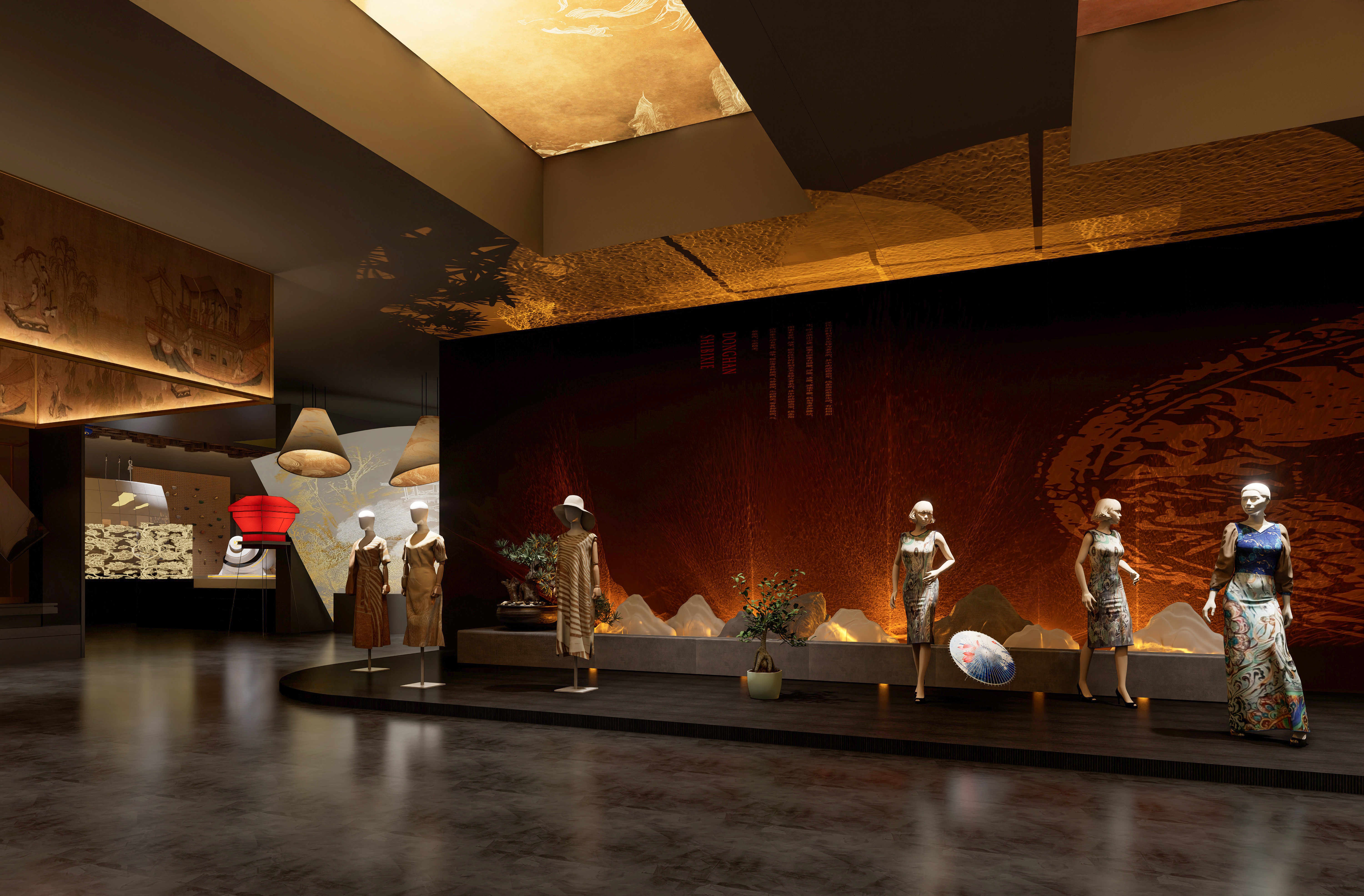 A Chinese-style Exhibition Hall on Traditional Chinese Patterns 3D model_3