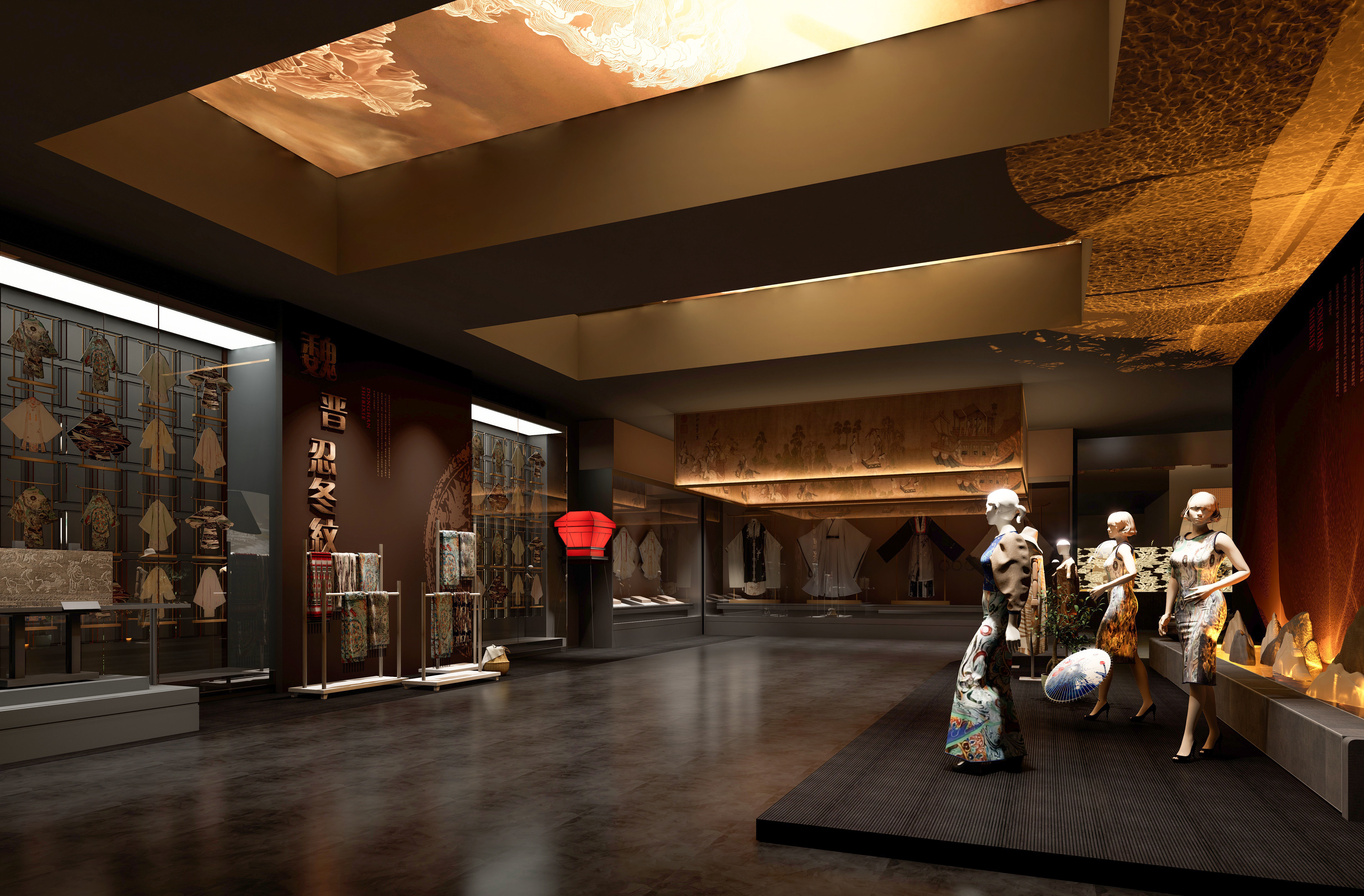 A Chinese-style Exhibition Hall on Traditional Chinese Patterns 3D model_2