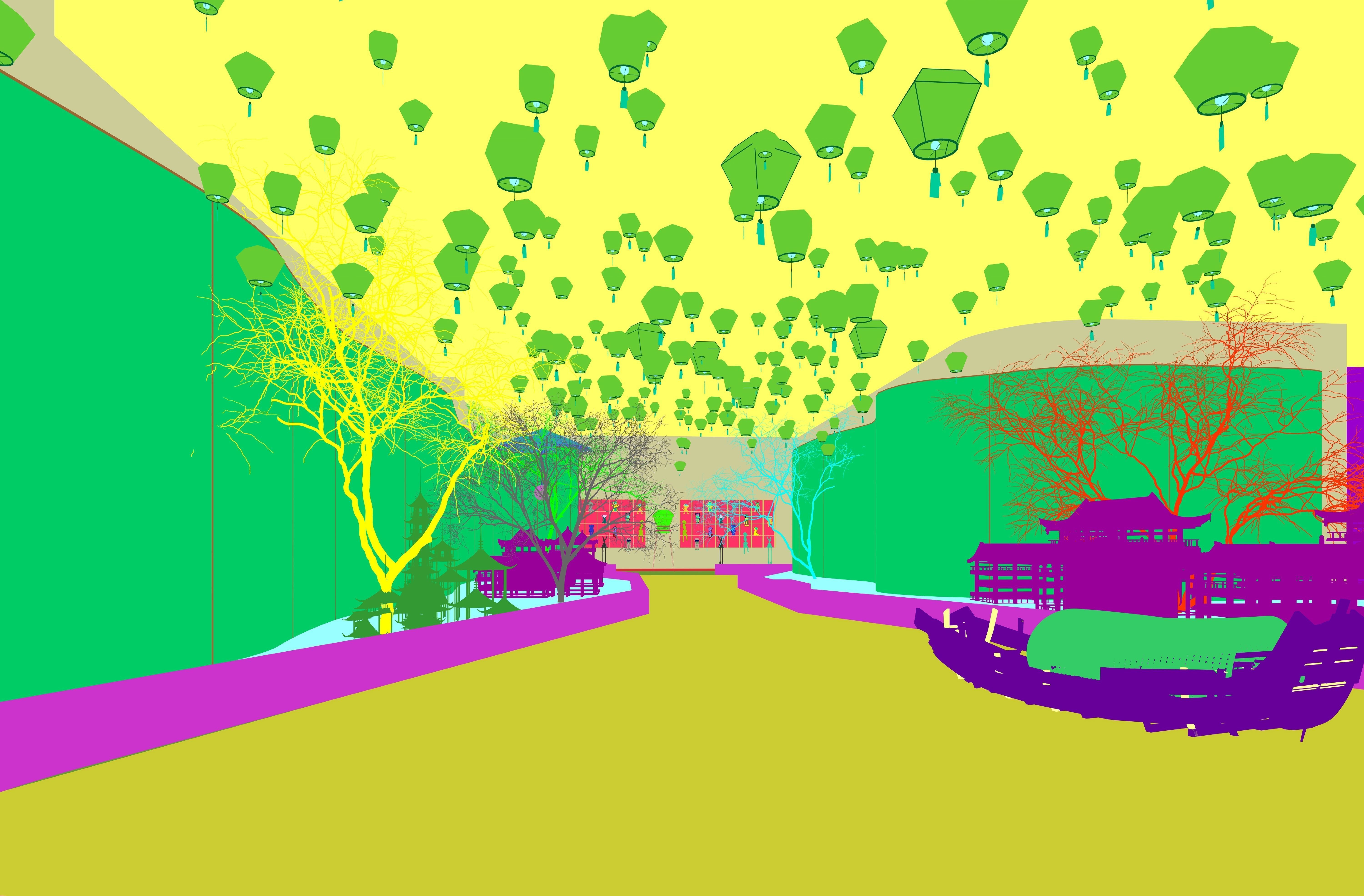 A Chinese-style Exhibition Hall on Traditional Chinese Patterns 3D model_27