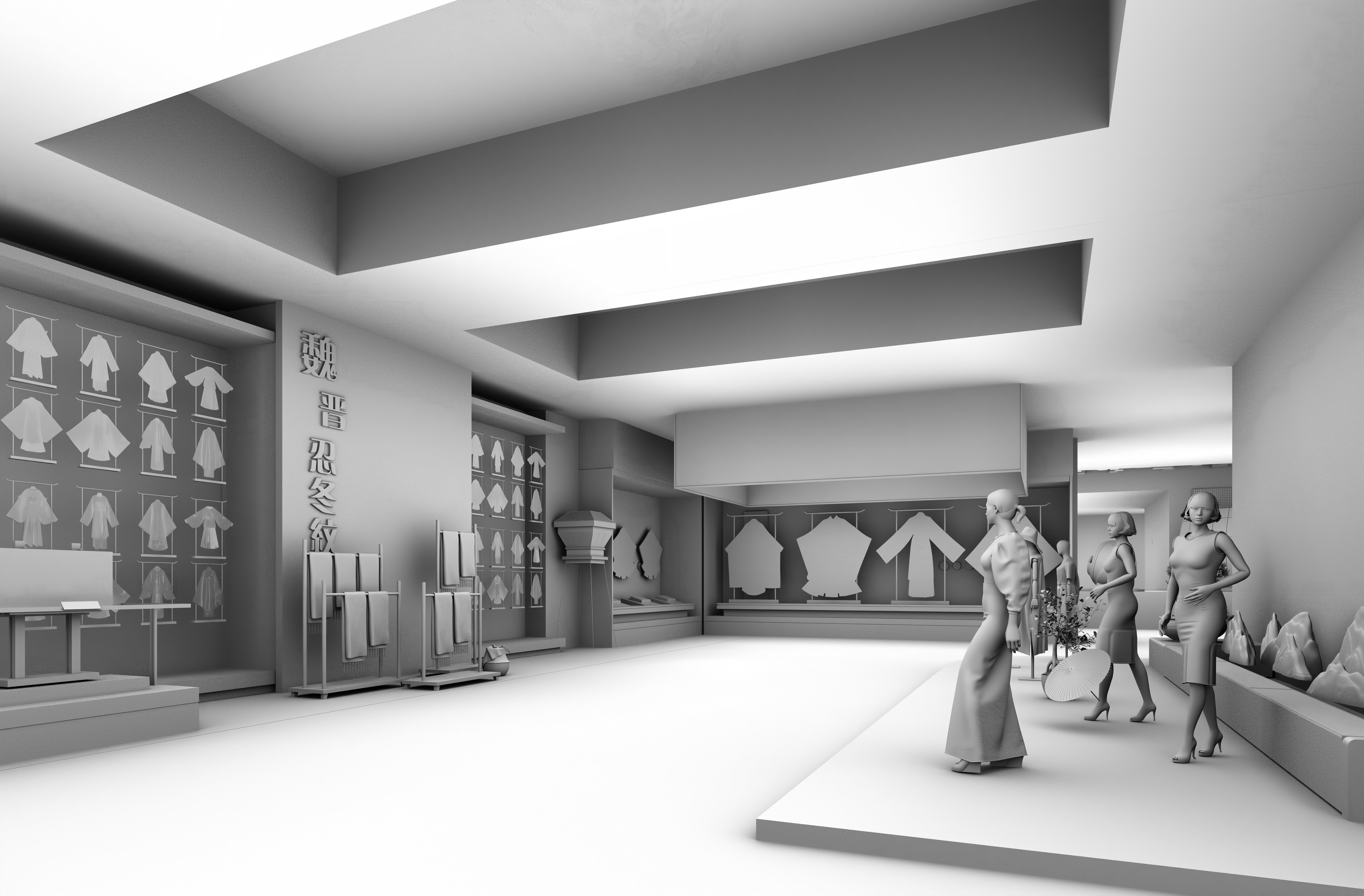 A Chinese-style Exhibition Hall on Traditional Chinese Patterns 3D model_8