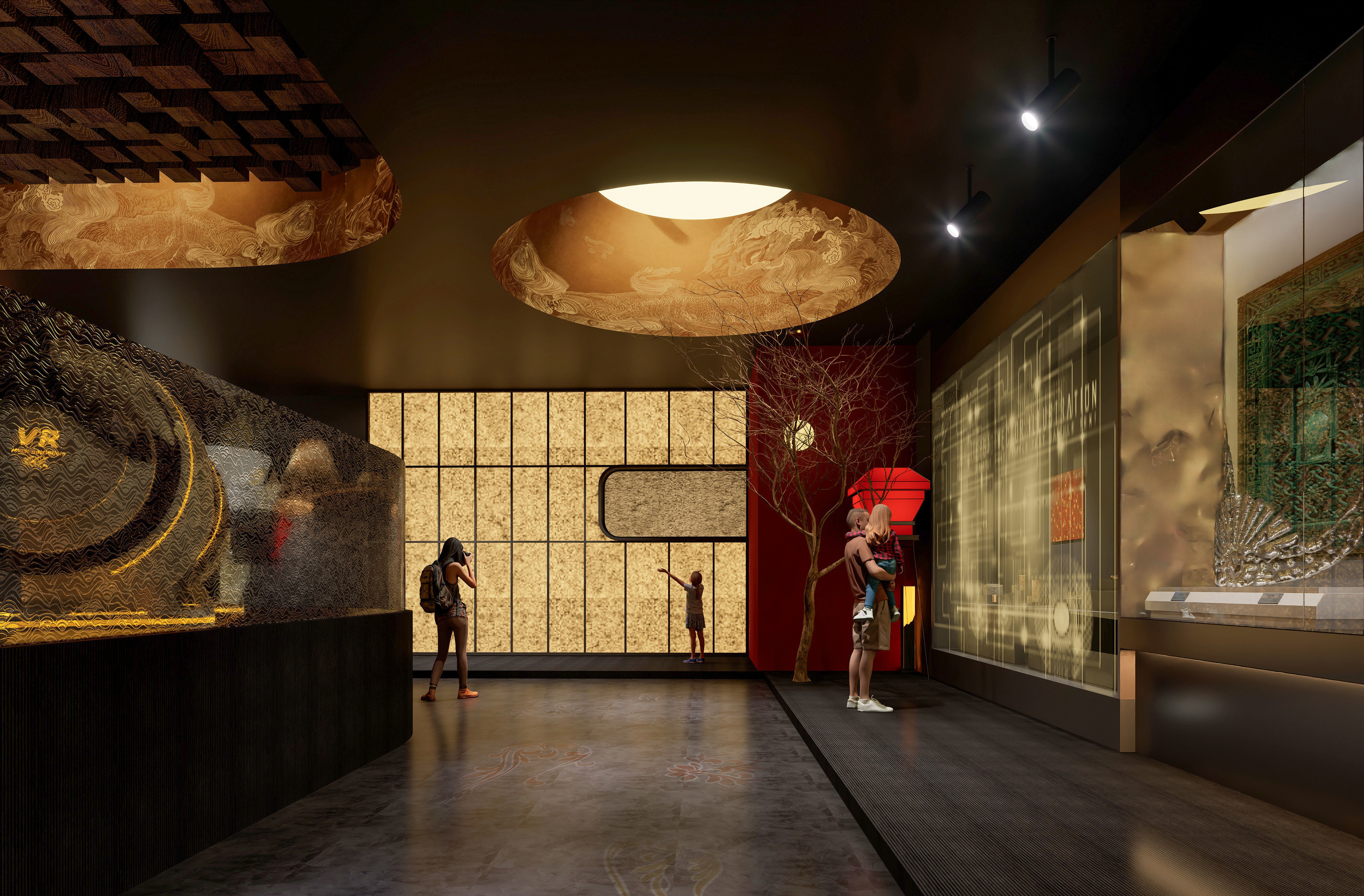 A Chinese-style Exhibition Hall on Traditional Chinese Patterns 3D model_6