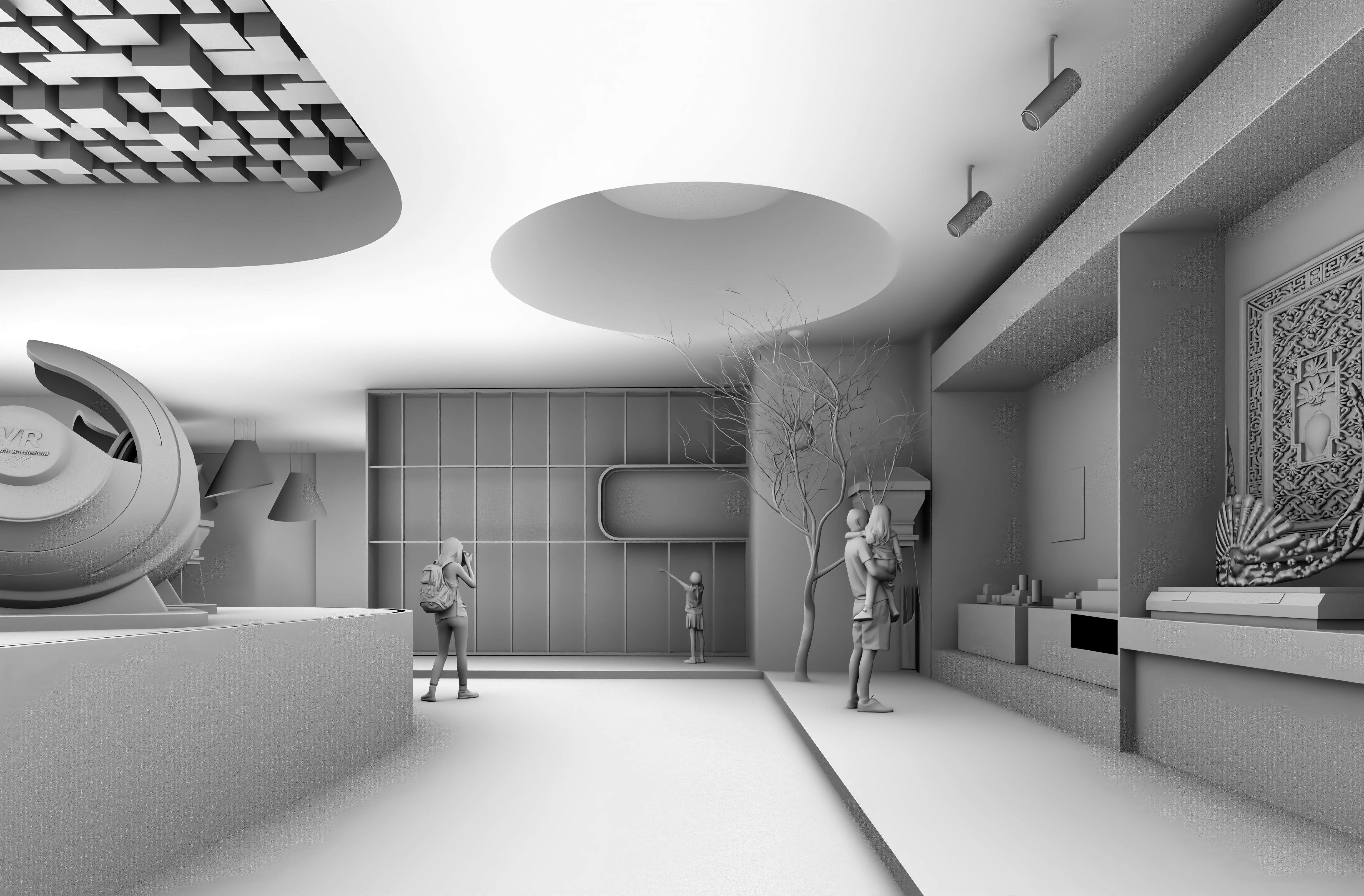 A Chinese-style Exhibition Hall on Traditional Chinese Patterns 3D model_17