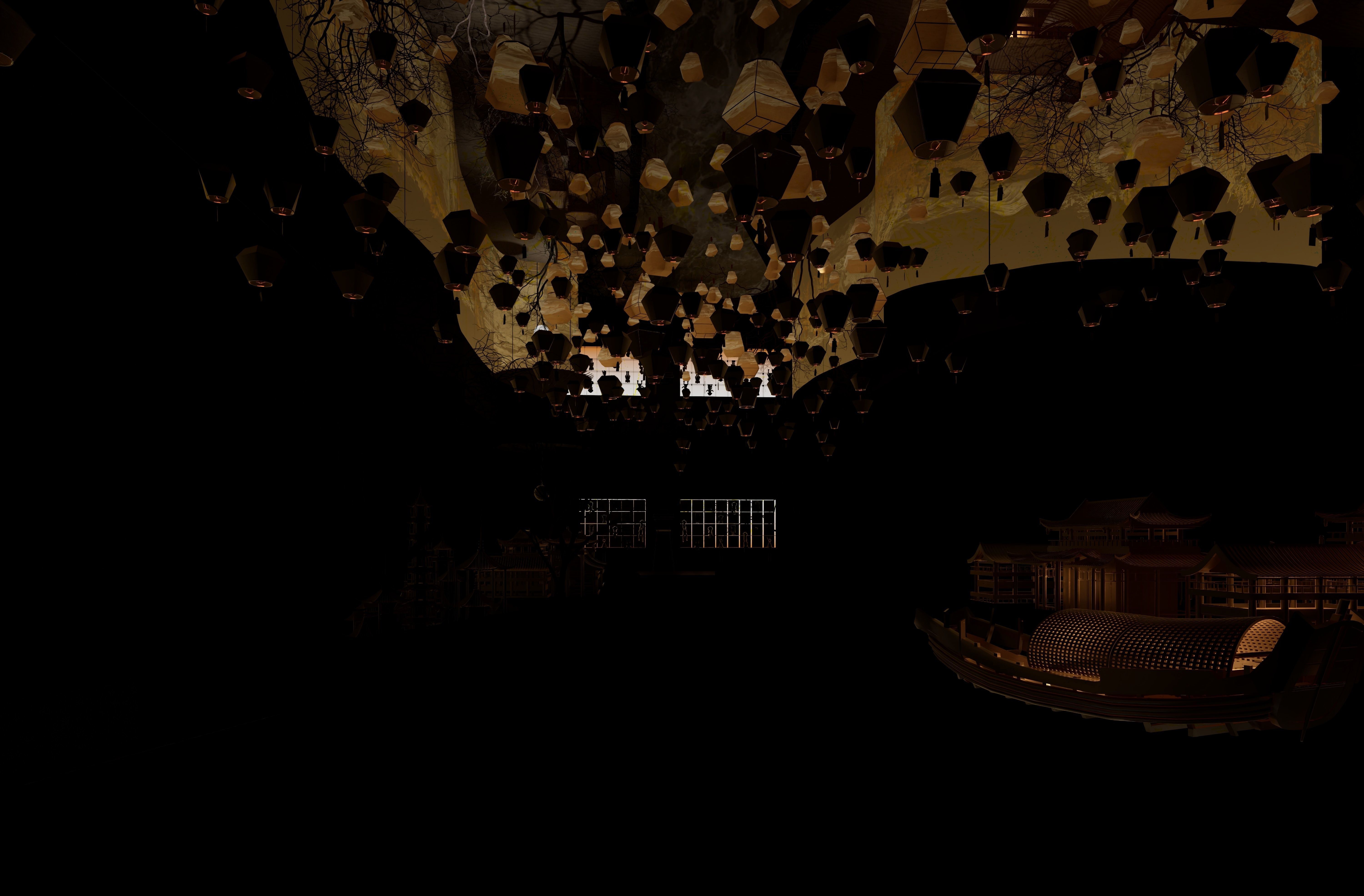 A Chinese-style Exhibition Hall on Traditional Chinese Patterns 3D model_28