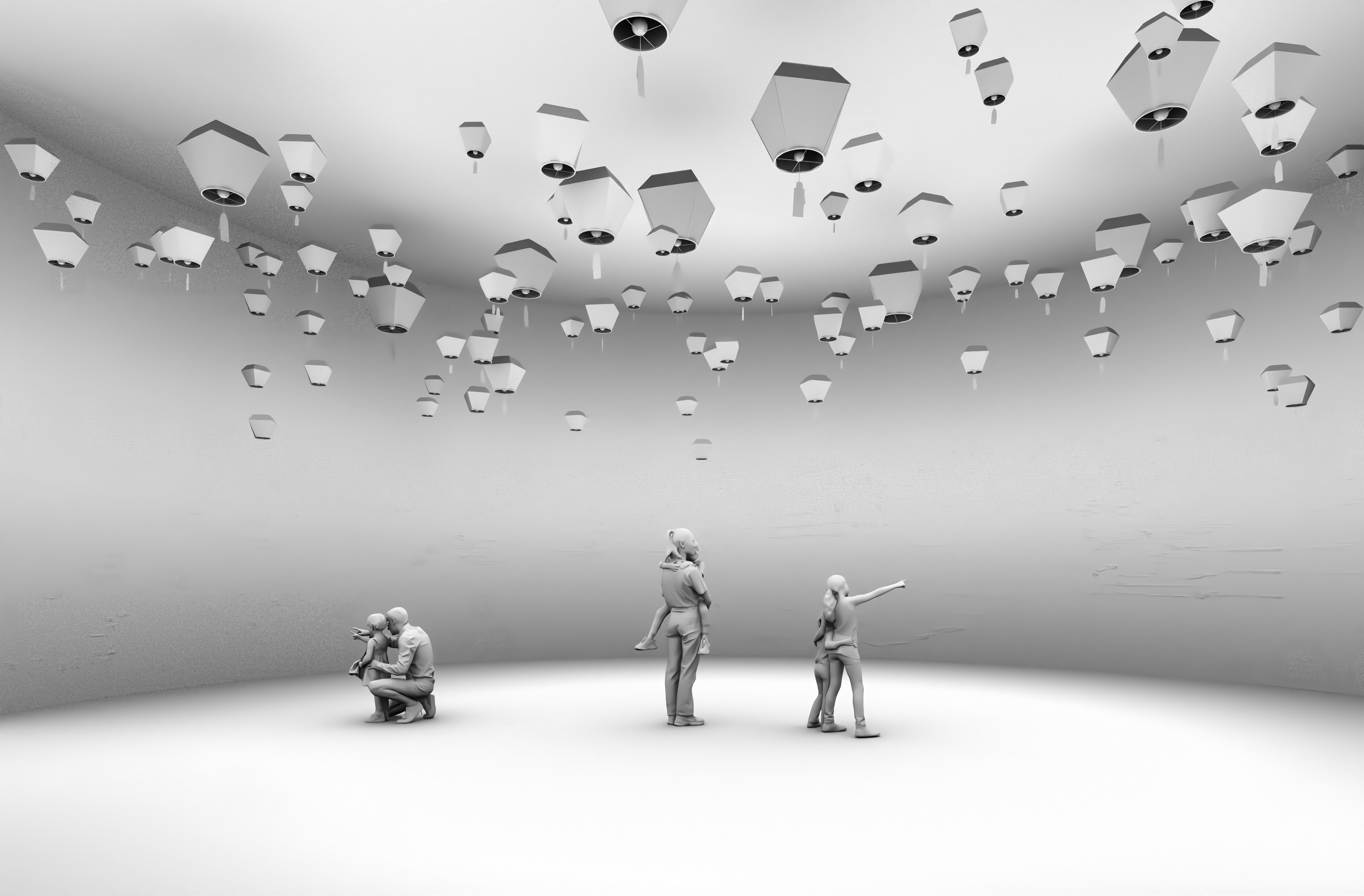 A Chinese-style Exhibition Hall on Traditional Chinese Patterns 3D model_14