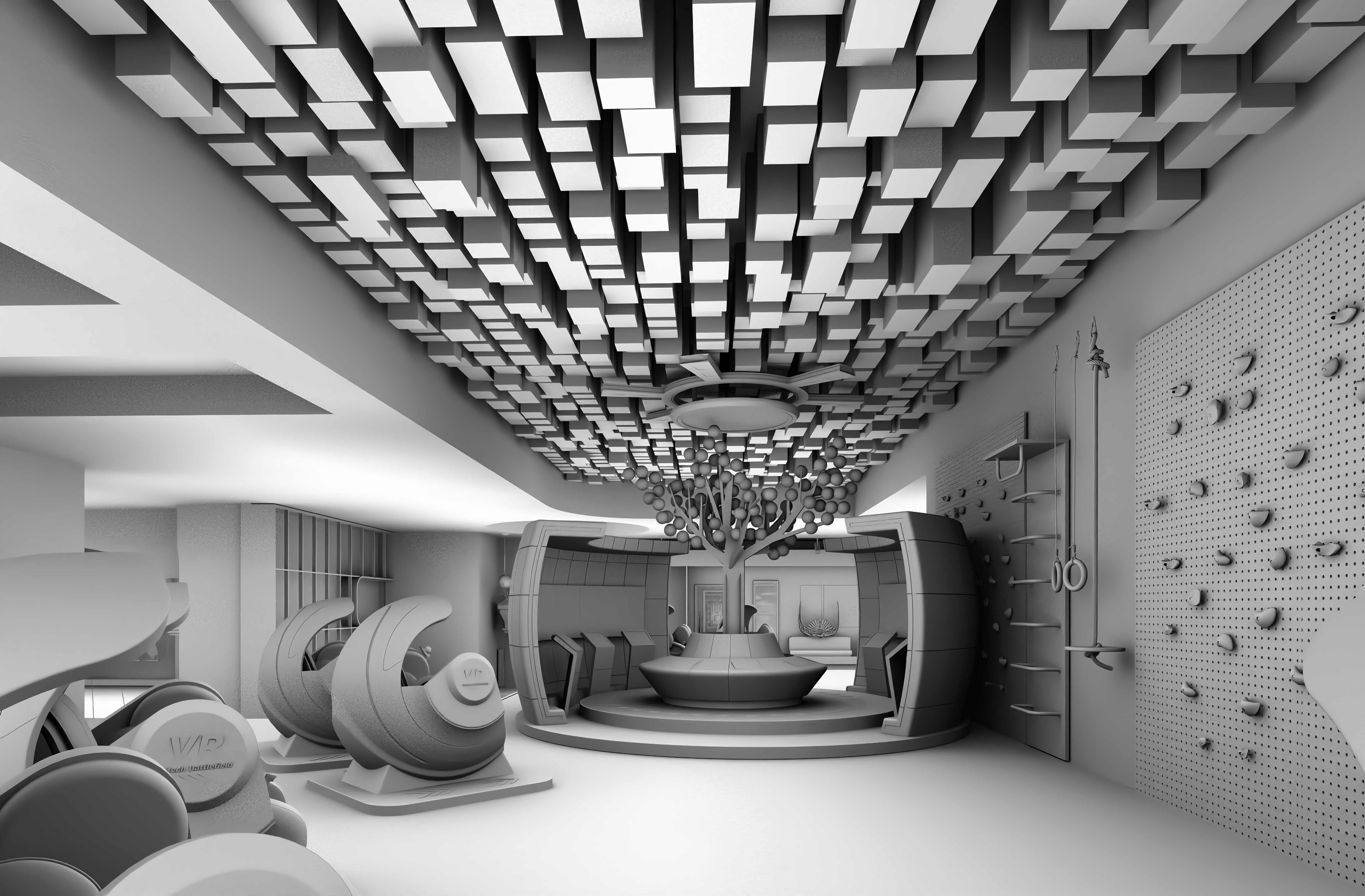 A Chinese-style Exhibition Hall on Traditional Chinese Patterns 3D model_29