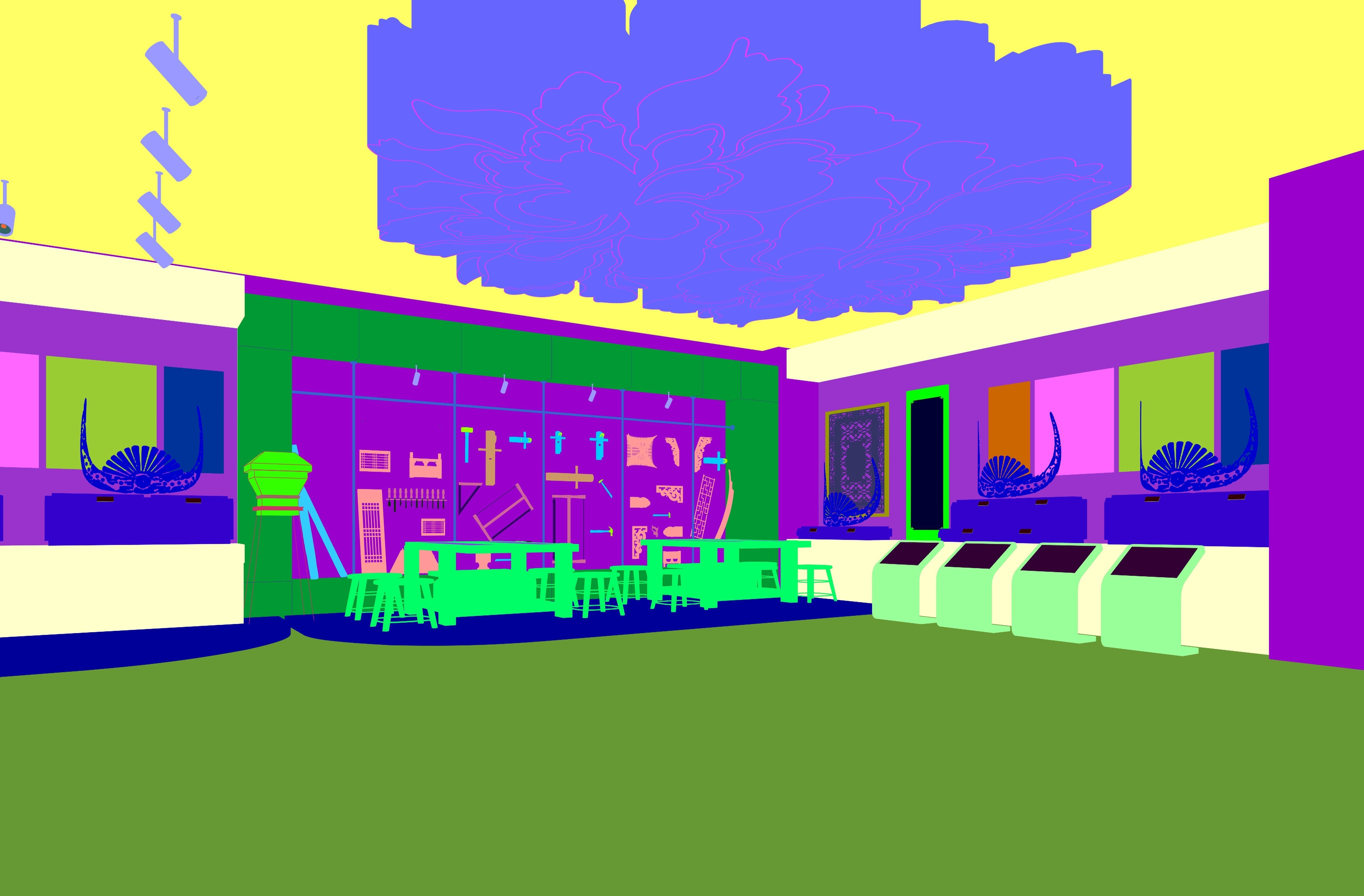 A Chinese-style Exhibition Hall on Traditional Chinese Patterns 3D model_24