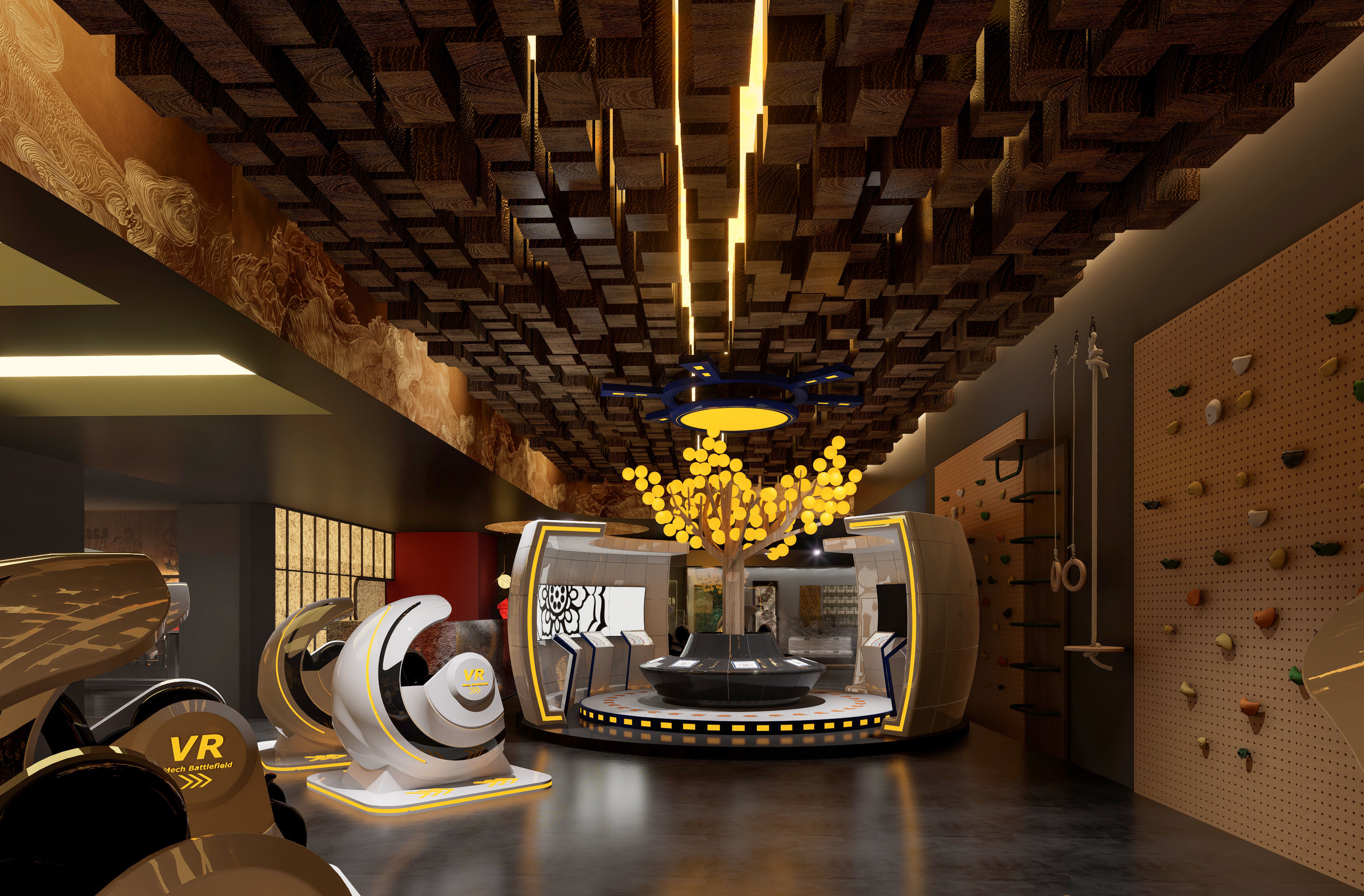 A Chinese-style Exhibition Hall on Traditional Chinese Patterns 3D model_5