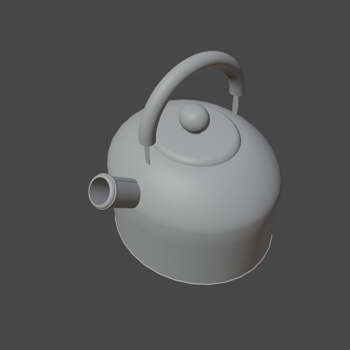 Iron Kettle Low-poly 3D model_15