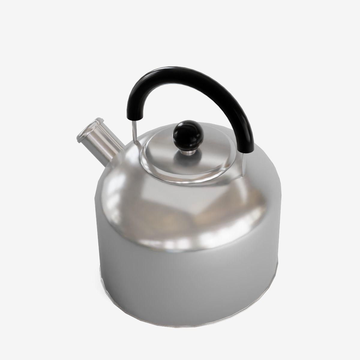 Iron Kettle Low-poly 3D model_8