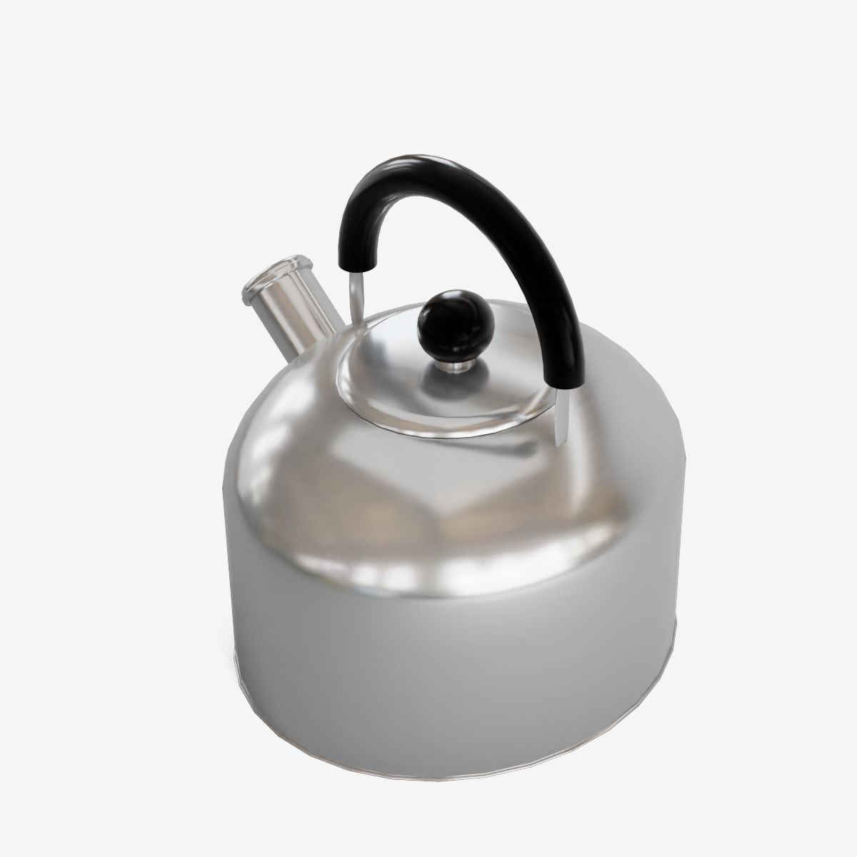 Iron Kettle Low-poly 3D model_9