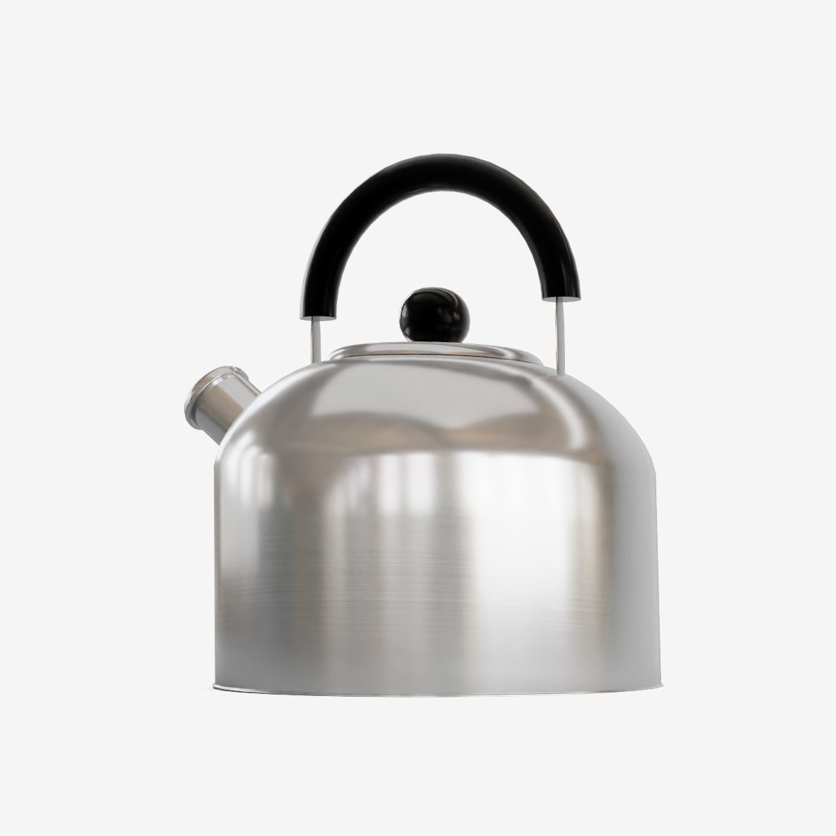 Iron Kettle Low-poly 3D model_10
