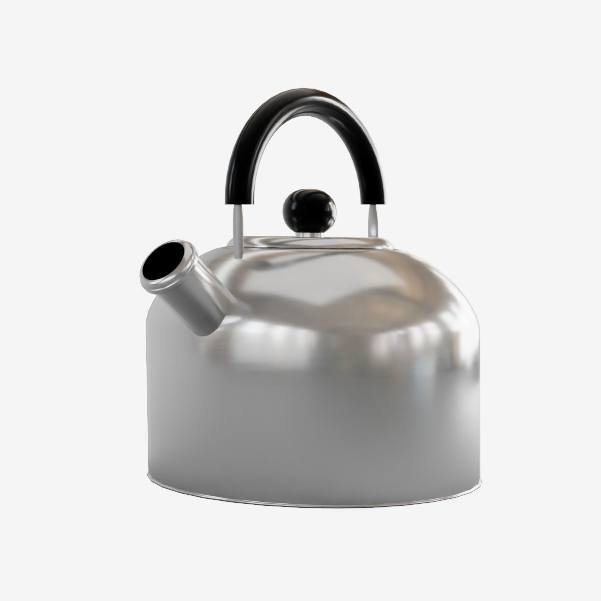 Iron Kettle Low-poly 3D model_2