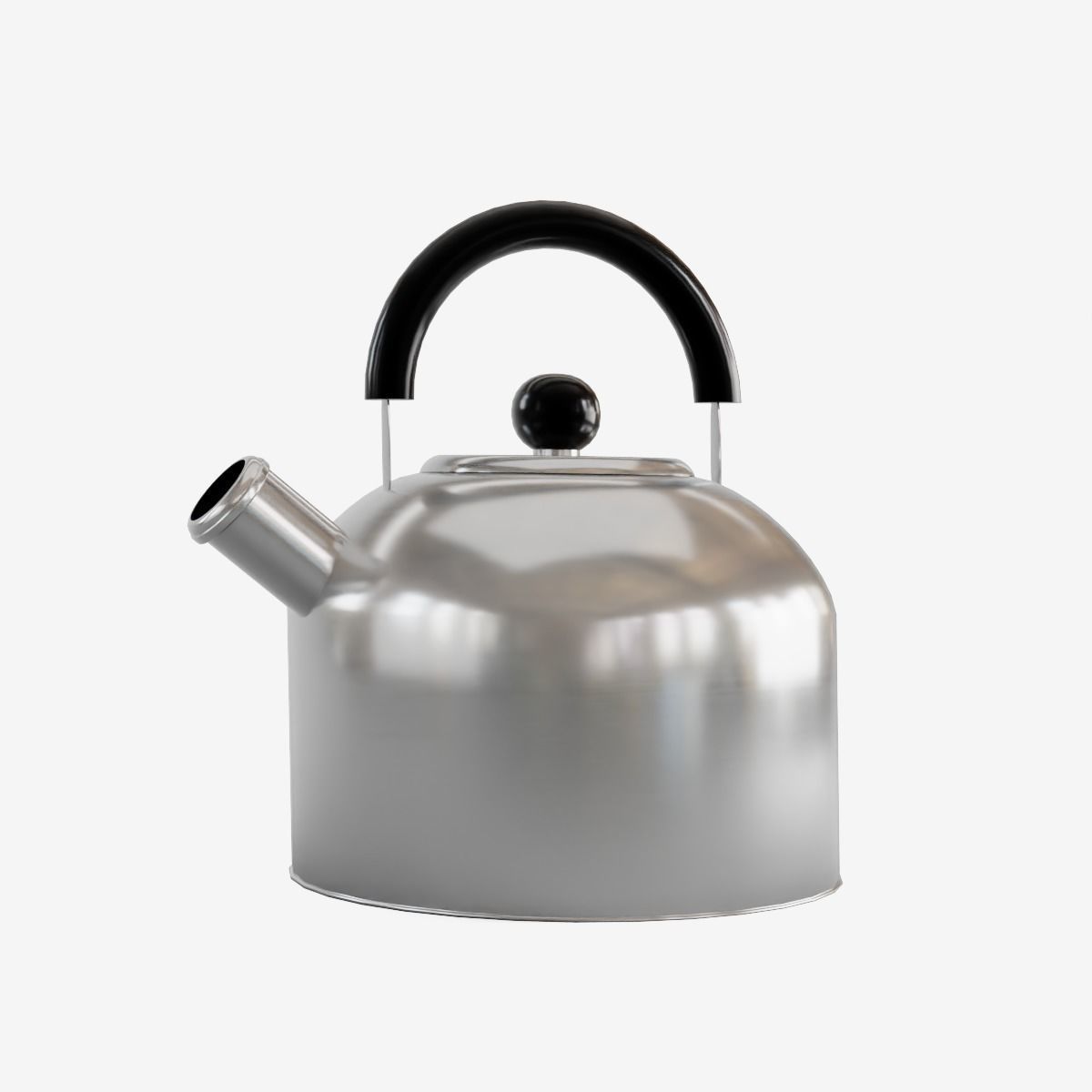 Iron Kettle Low-poly 3D model_1