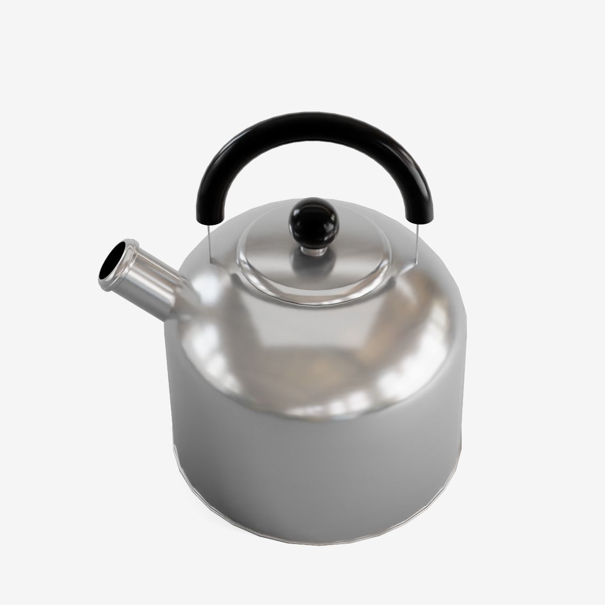 Iron Kettle Low-poly 3D model_7