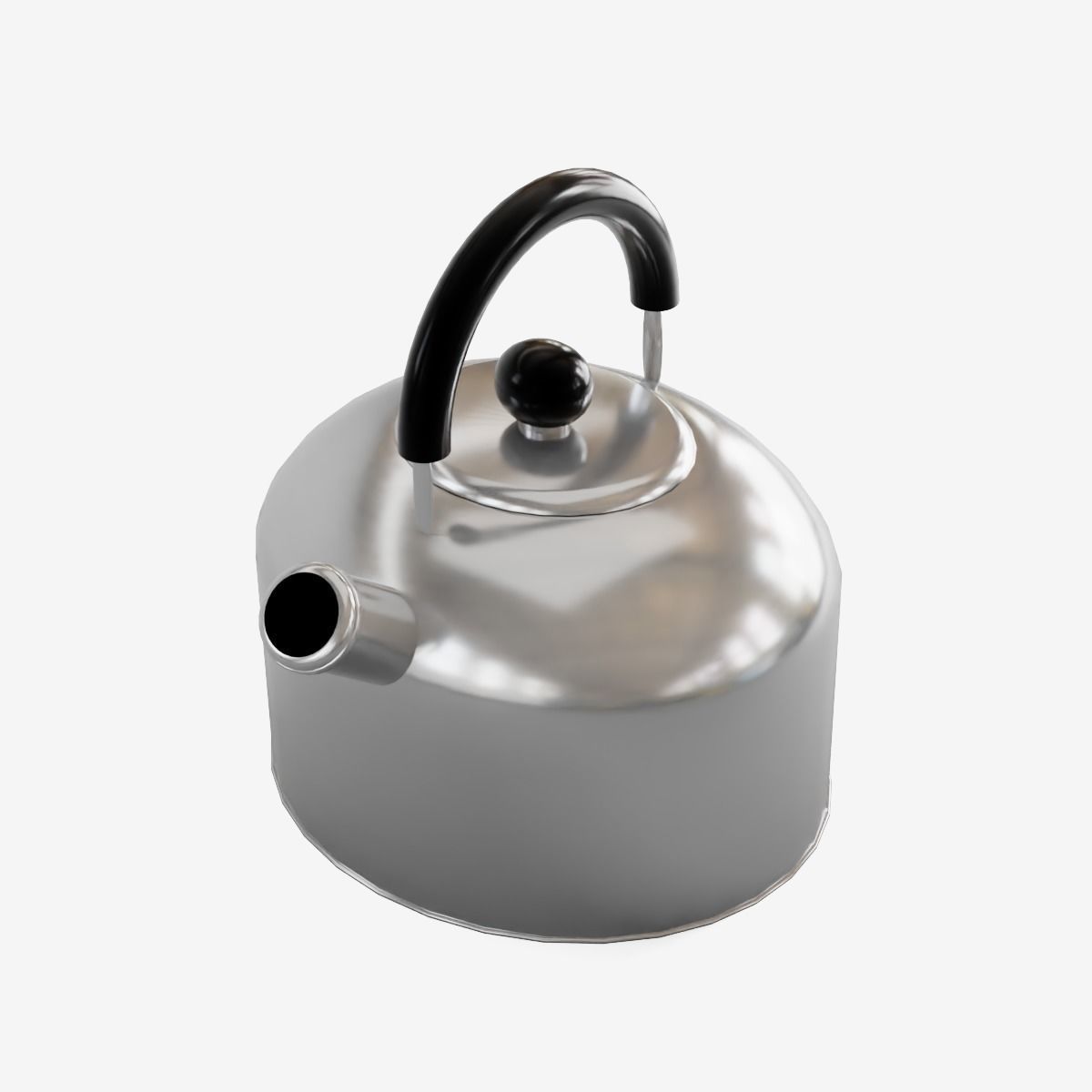 Iron Kettle Low-poly 3D model_5