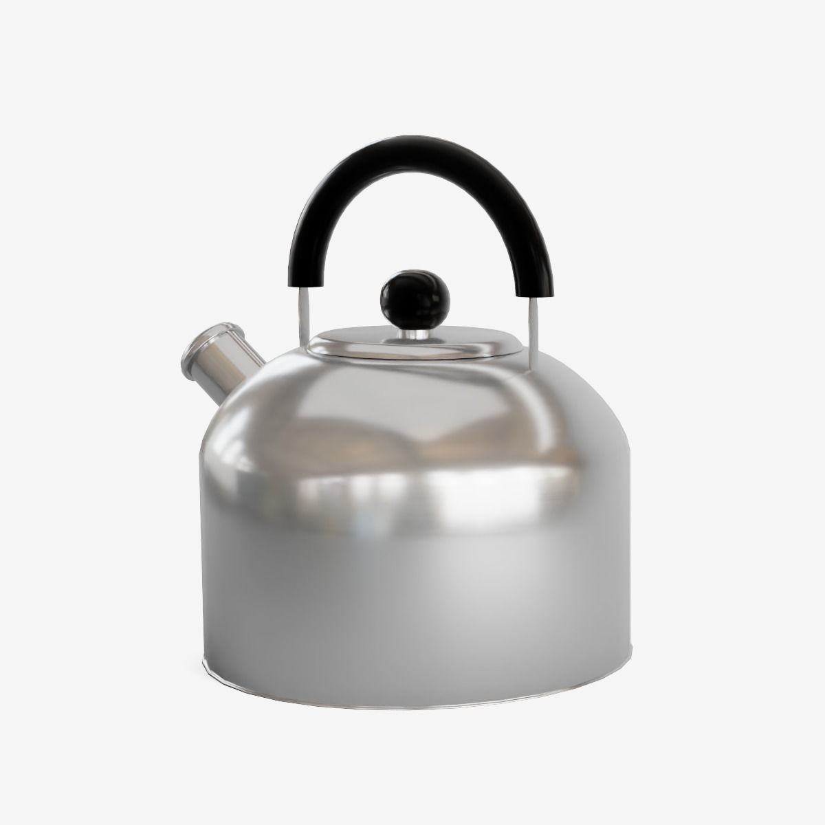 Iron Kettle Low-poly 3D model_4