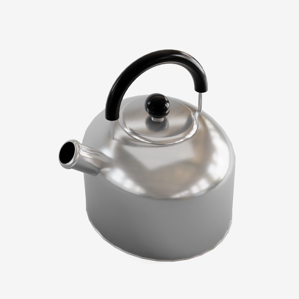 Iron Kettle Low-poly 3D model_6