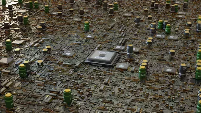  Chip board scene Blender 3D model
