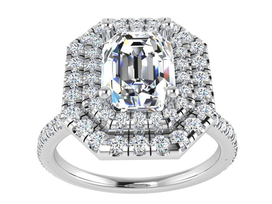 2-Row diamond ring 3188 3D print model 3D print model_2