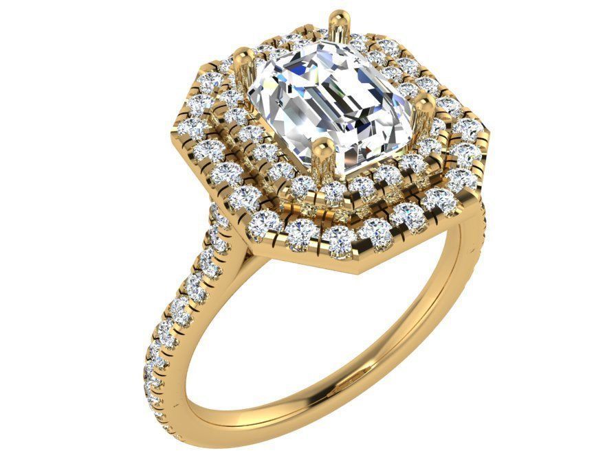 2-Row diamond ring 3188 3D print model 3D print model_1