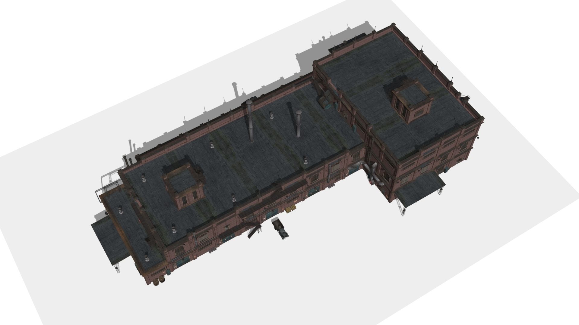Old factory Low-poly 3D model_12