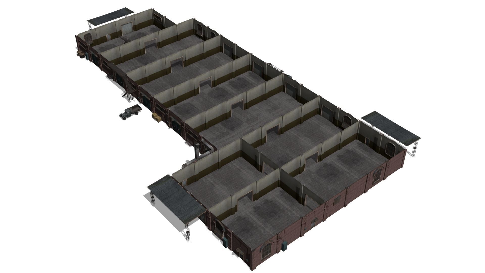 Old factory Low-poly 3D model_15