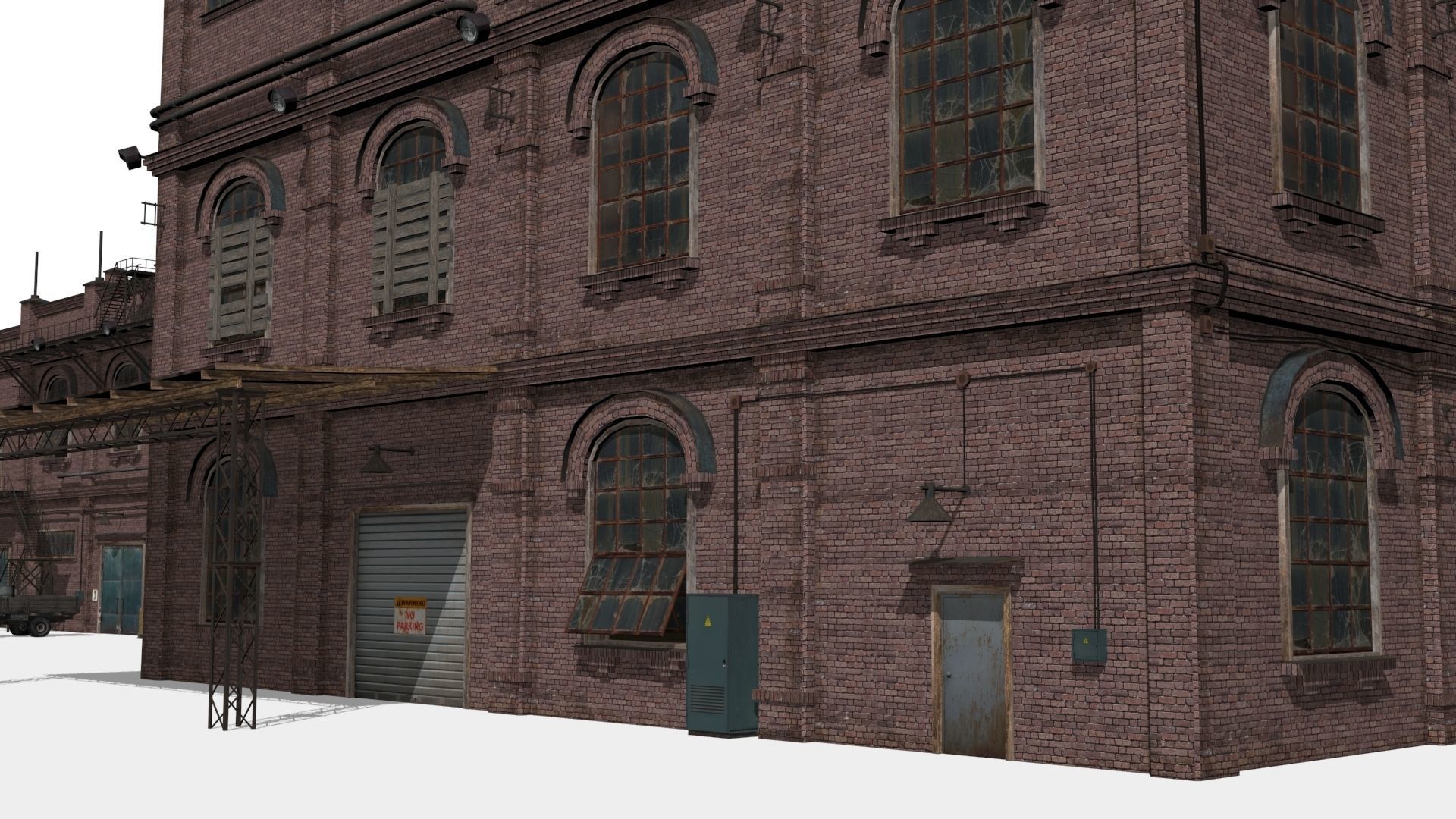 Old factory Low-poly 3D model_5