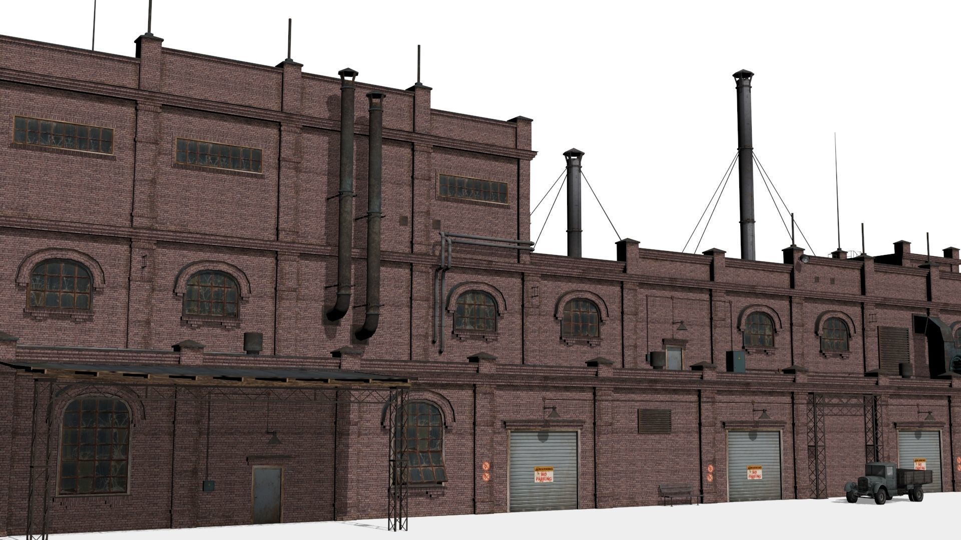 Old factory Low-poly 3D model_8