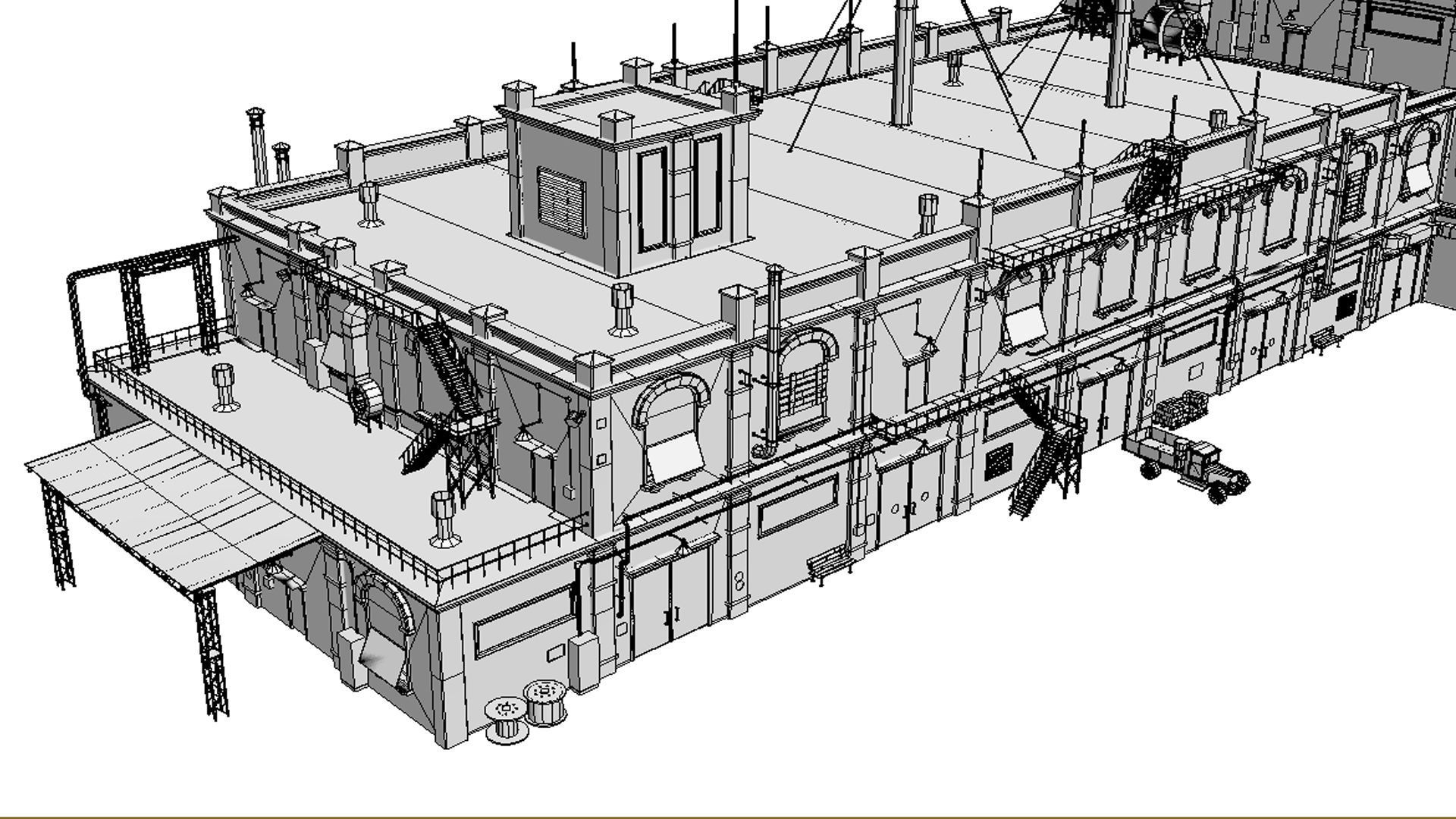 Old factory Low-poly 3D model_19
