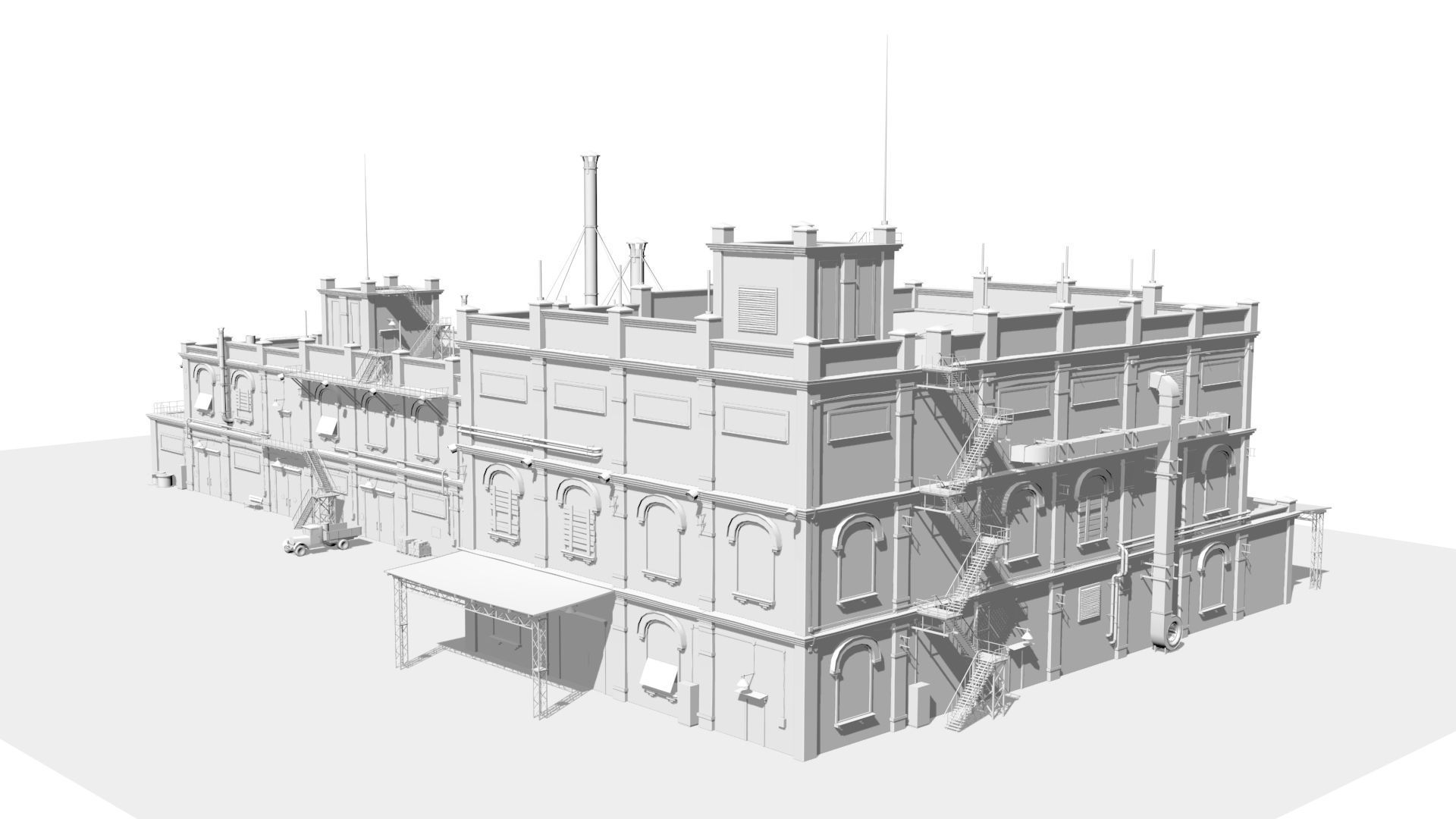 Old factory Low-poly 3D model_14