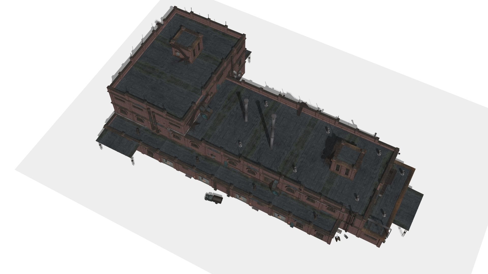 Old factory Low-poly 3D model_13