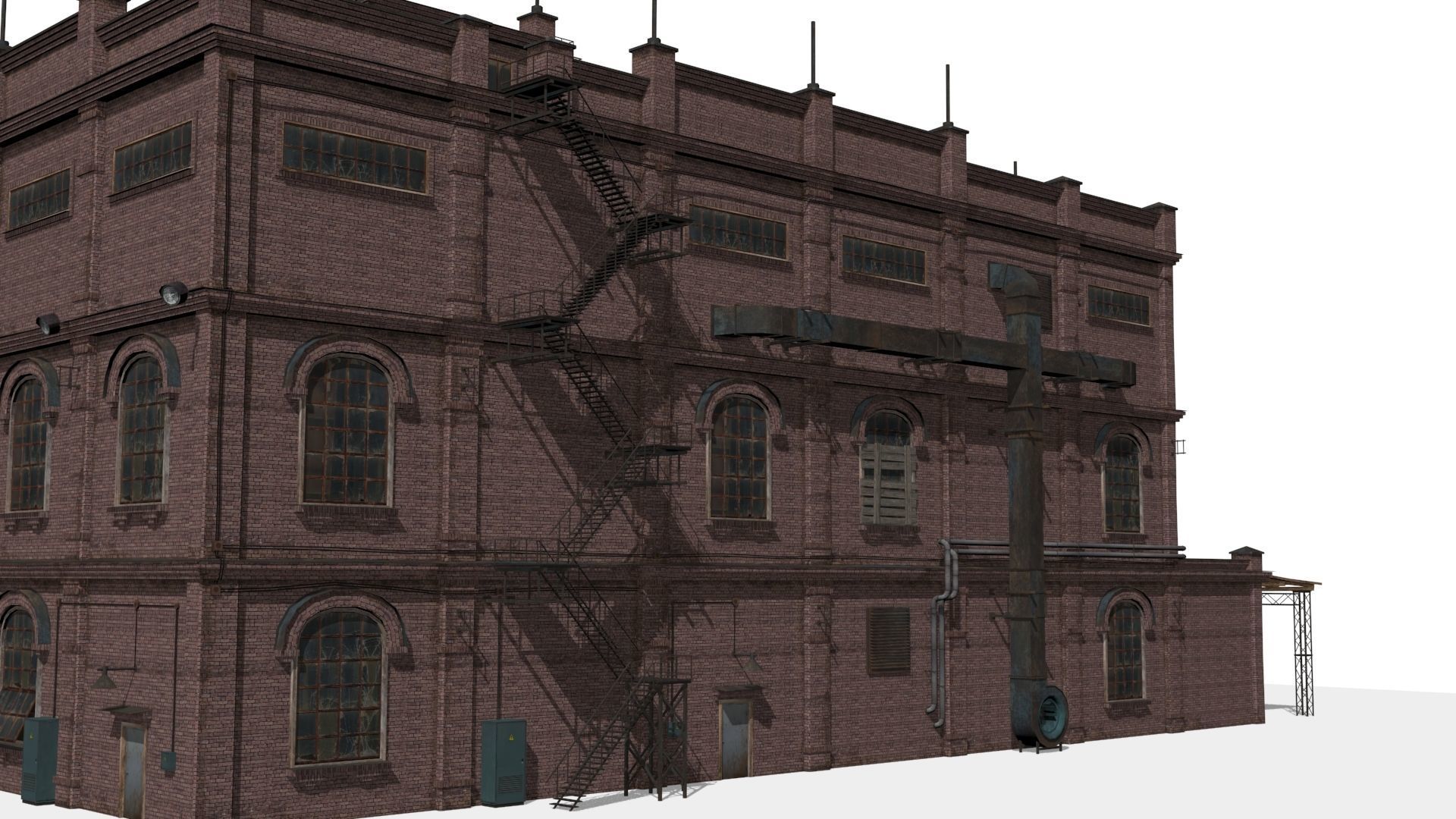 Old factory Low-poly 3D model_6