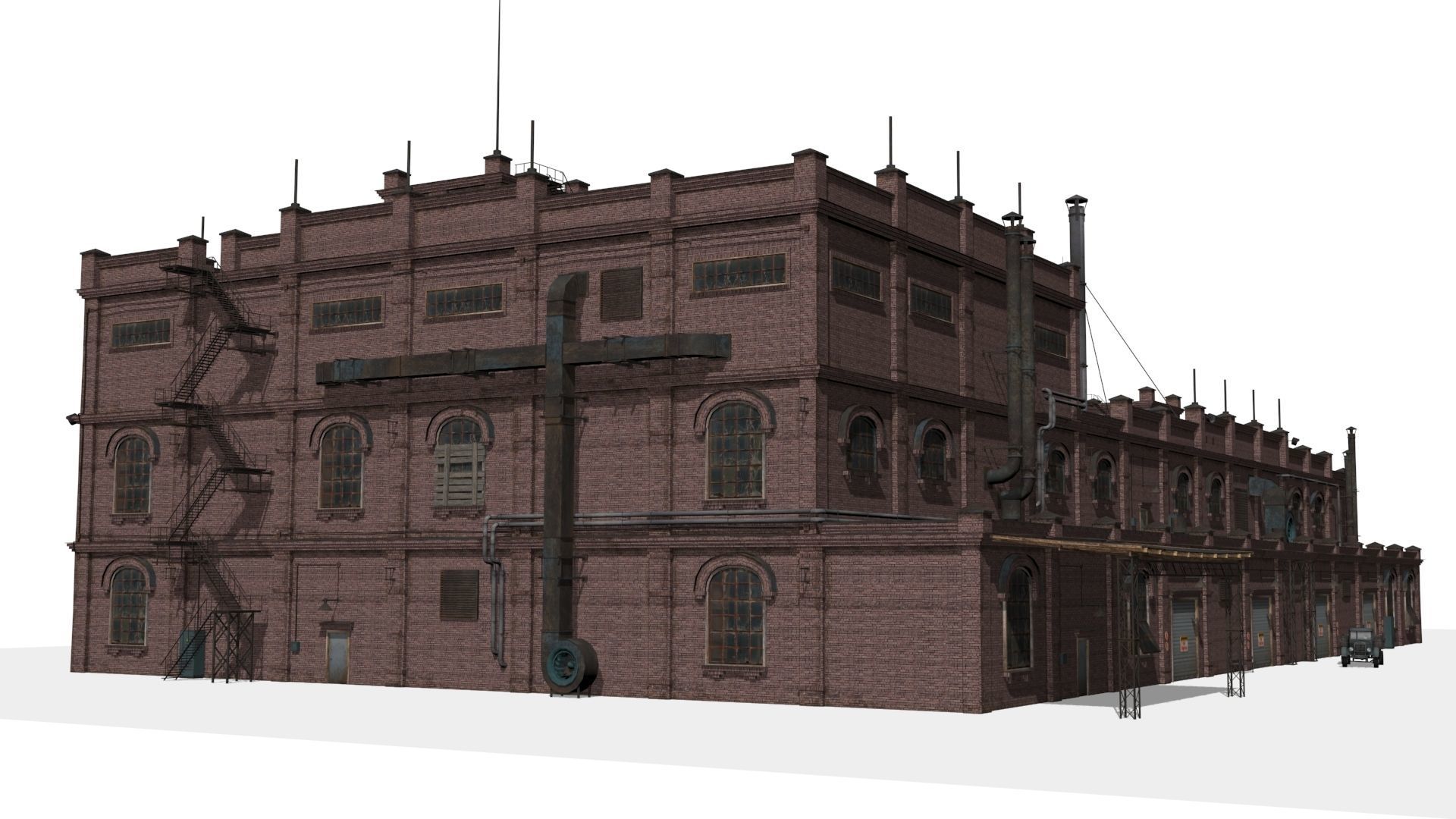 Old factory Low-poly 3D model_7