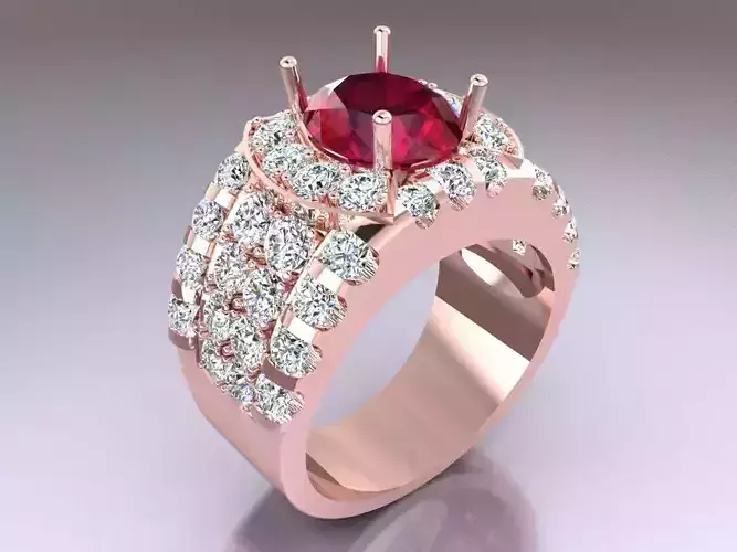 Oval stone ring - N3559