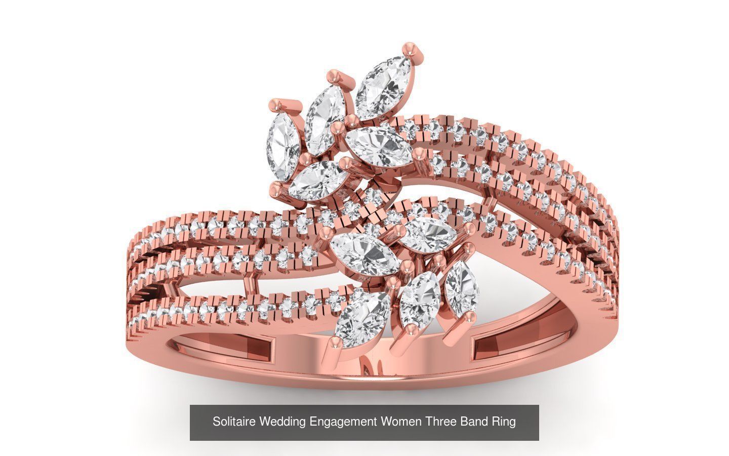 58 Engagement Wedding Women Three Band Rings Collection _36