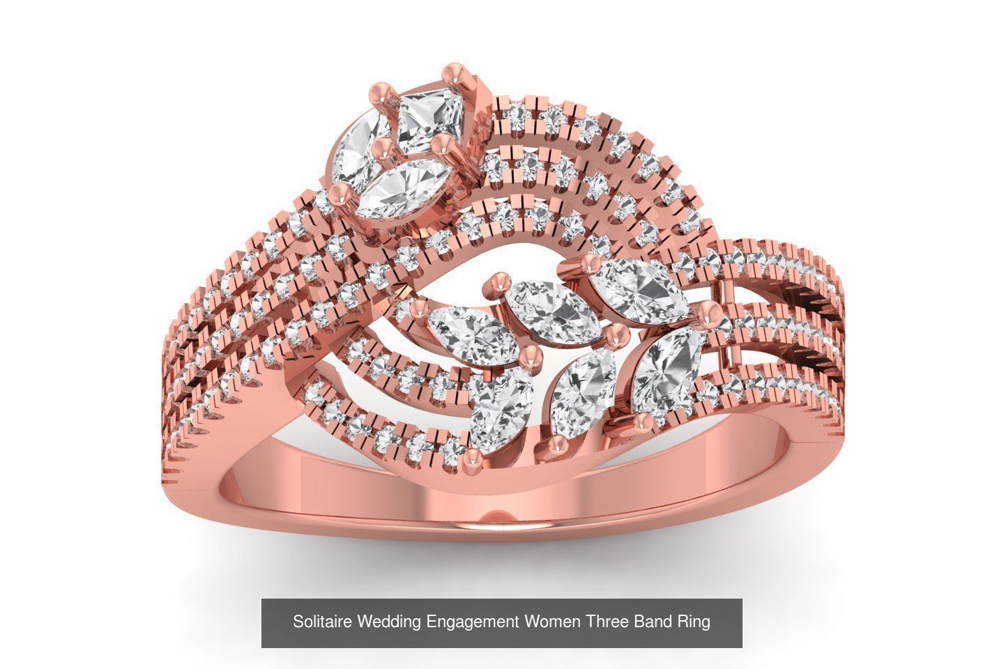 58 Engagement Wedding Women Three Band Rings Collection _34