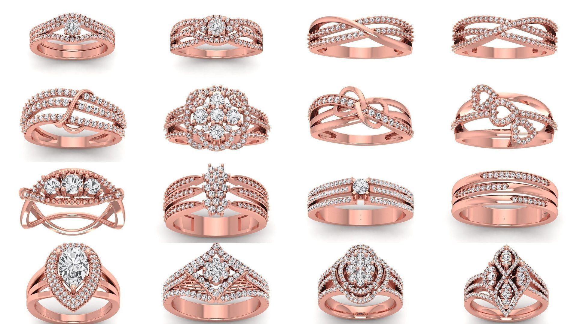 58 Engagement Wedding Women Three Band Rings Collection _5