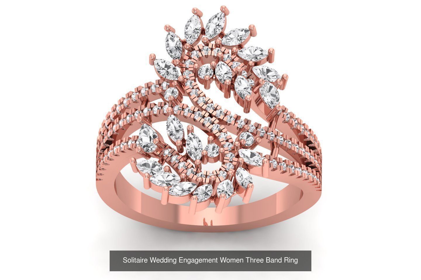 58 Engagement Wedding Women Three Band Rings Collection _35