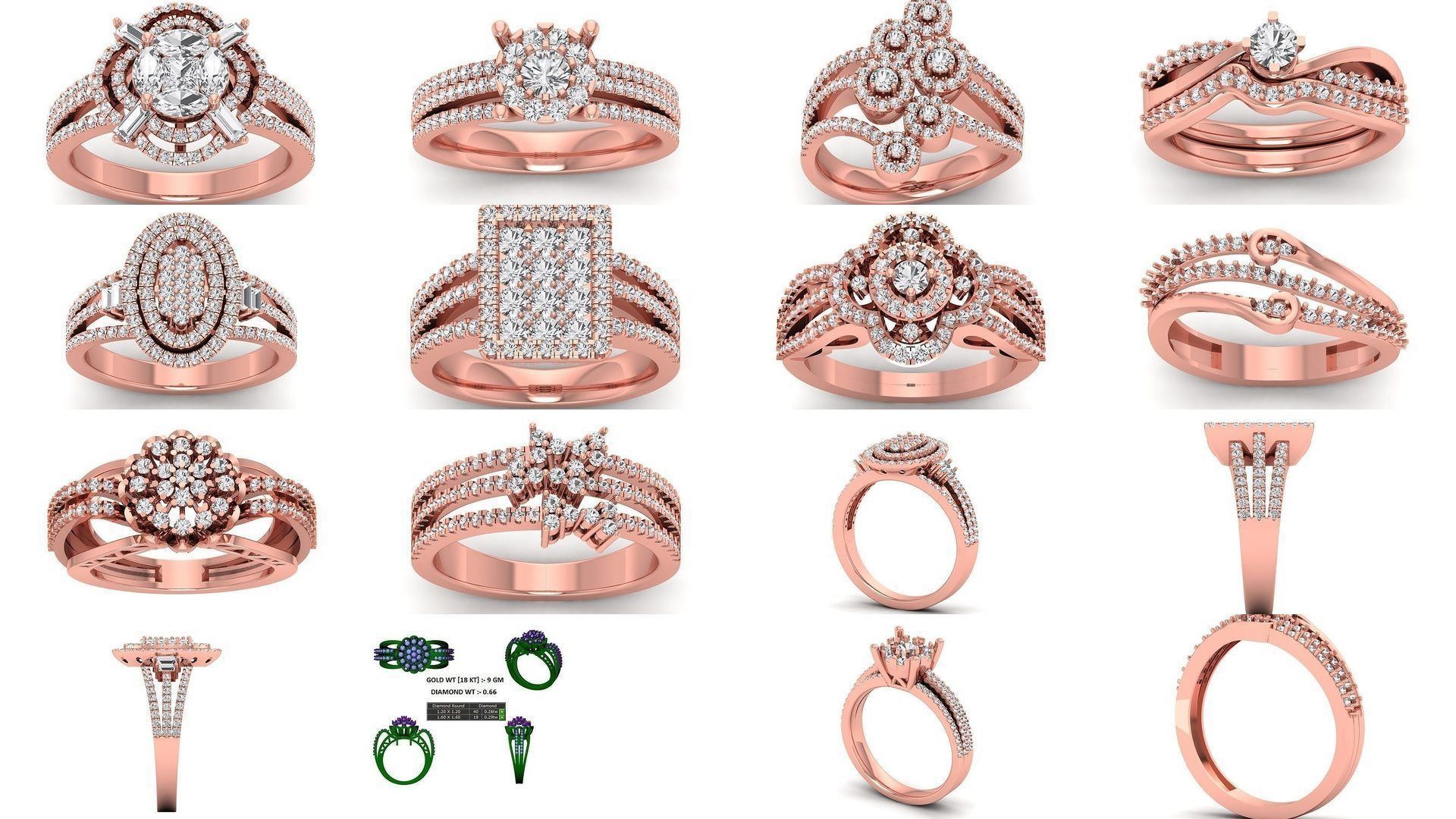 58 Engagement Wedding Women Three Band Rings Collection _8